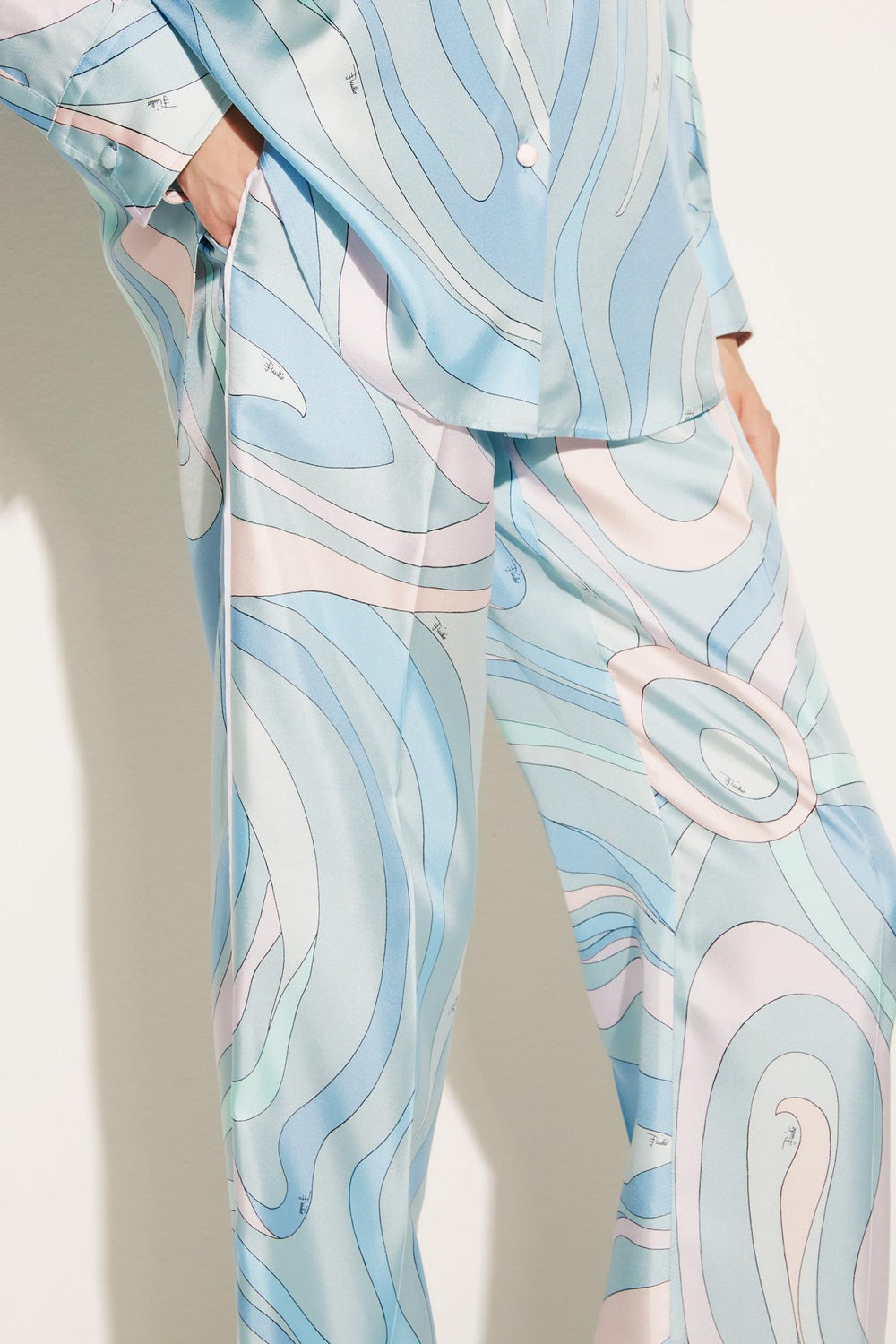 PUCCI Pants And Shorts | Women Marmo-Print Silk-Twill Trousers