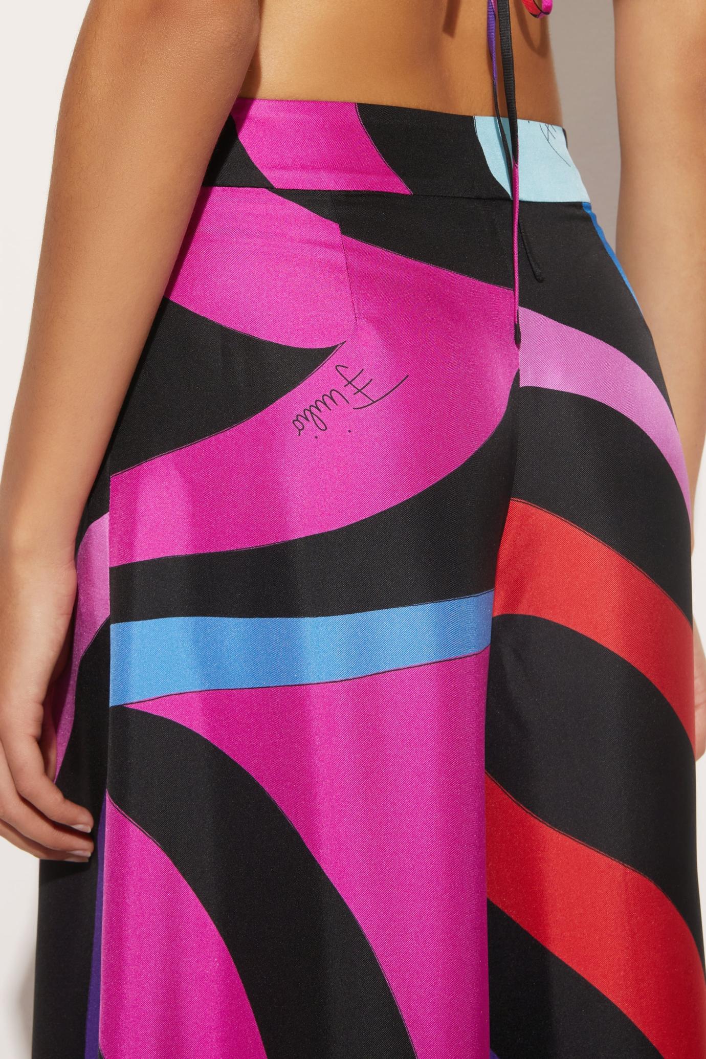 PUCCI Pants And Shorts | Women Marmo-Print Silk-Twill Trousers