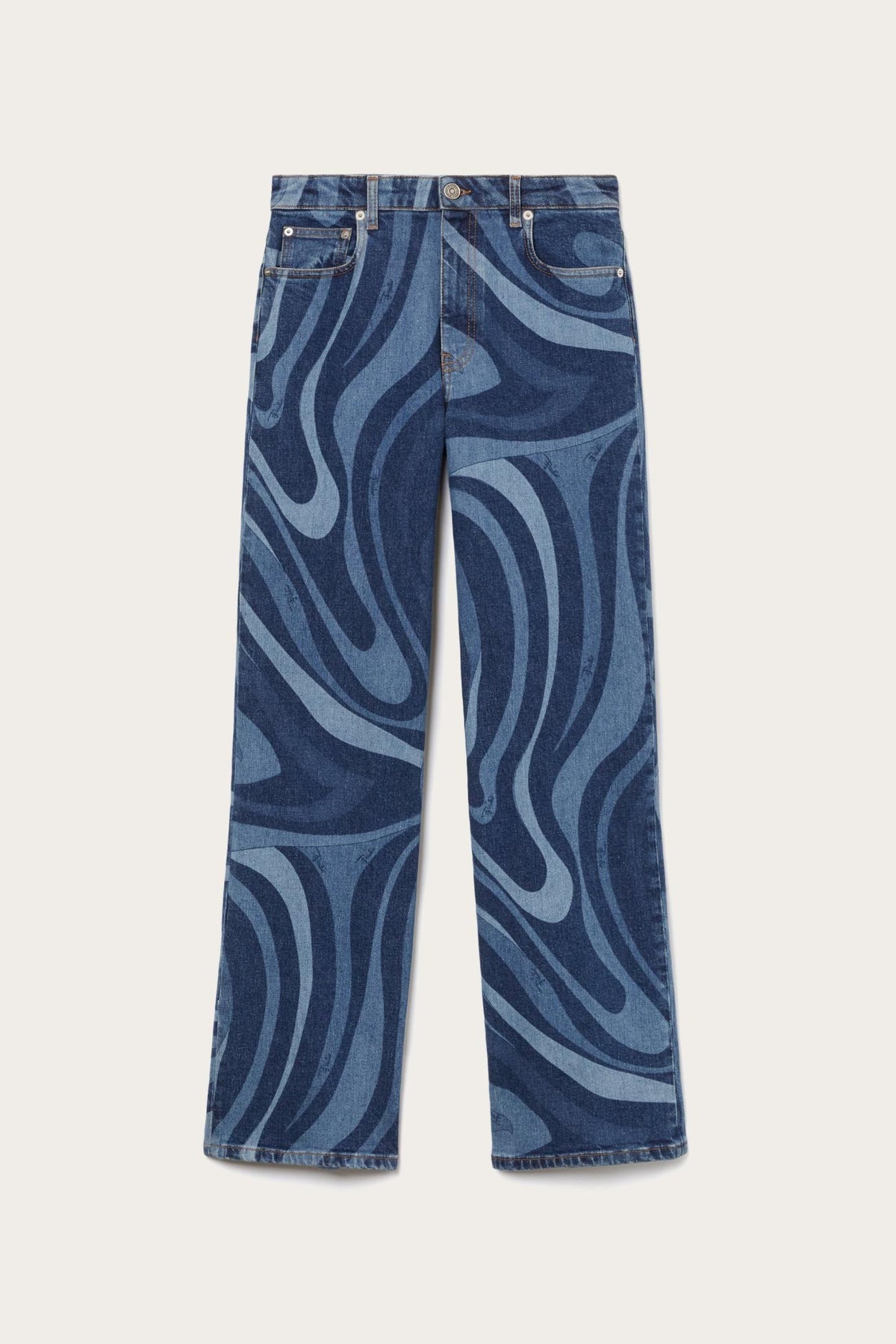 PUCCI Pants And Shorts | Women Marmo-Print Straight-Leg Jeans
