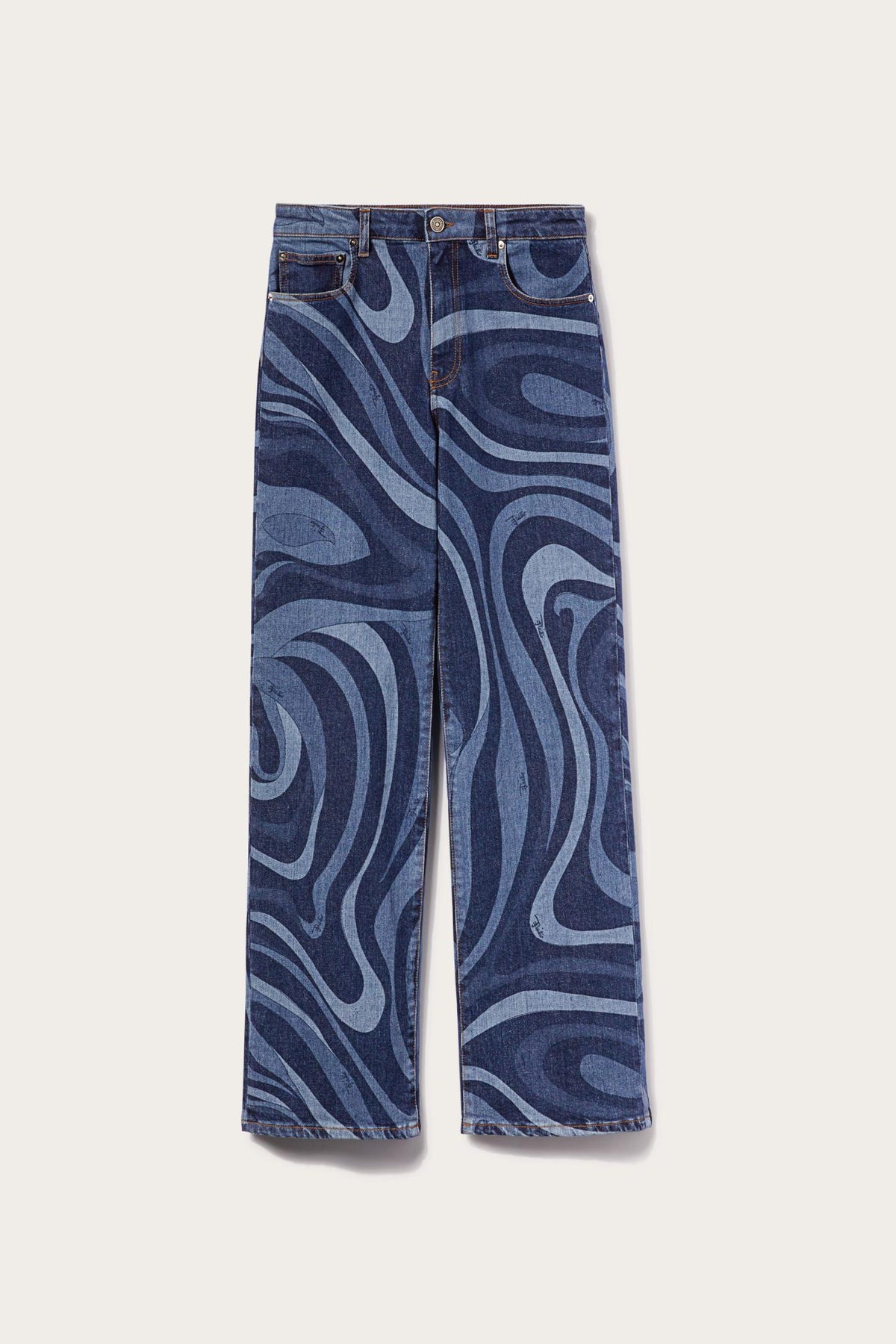 PUCCI Pants And Shorts | Women Marmo-Print Straight-Leg Jeans