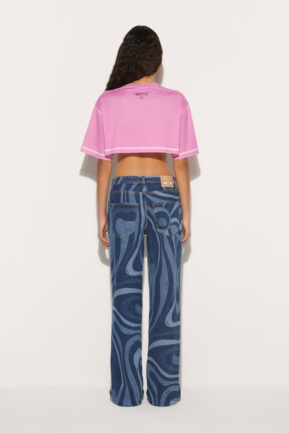 PUCCI Pants And Shorts | Women Marmo-Print Straight-Leg Jeans