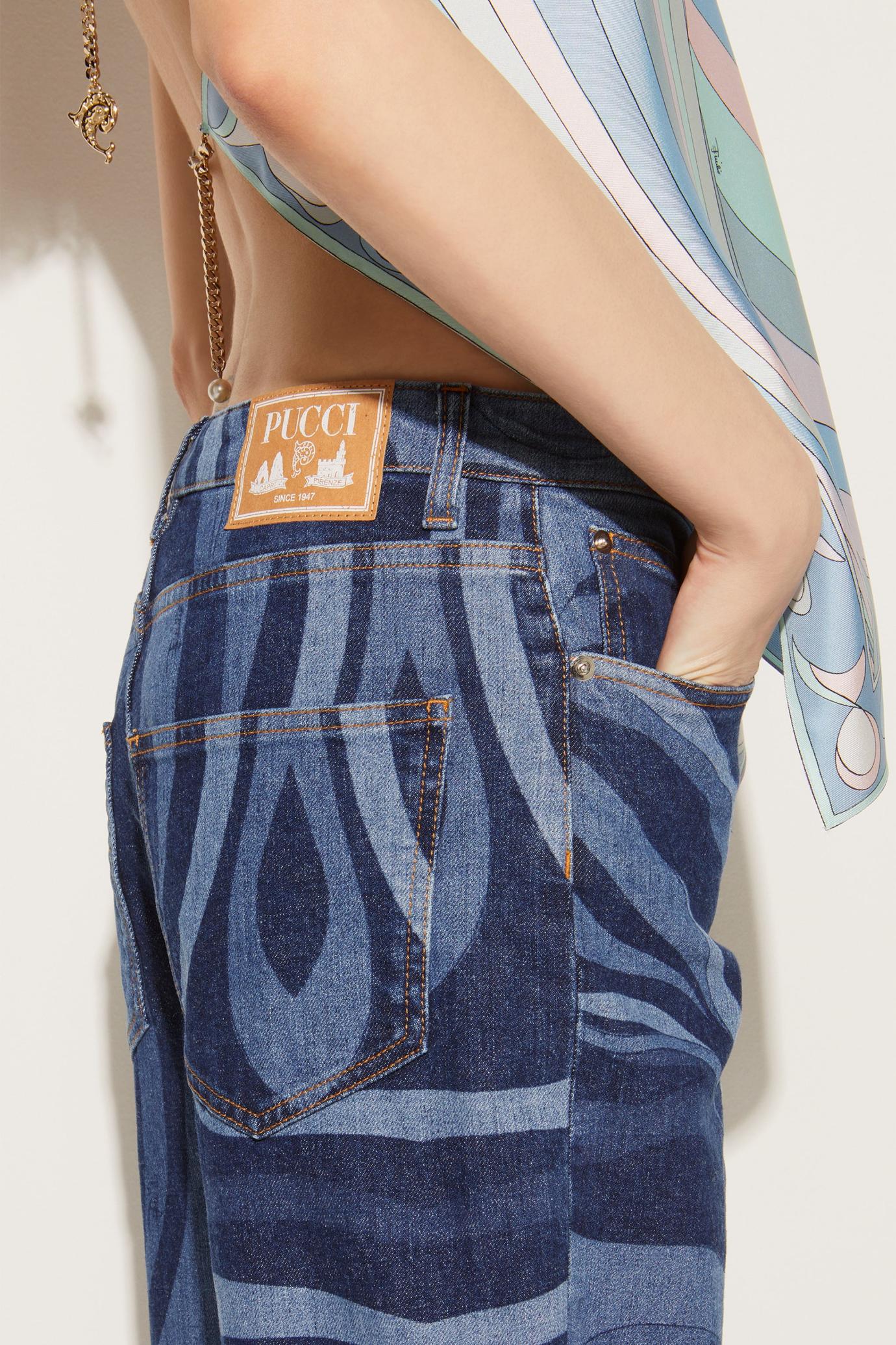 PUCCI Pants And Shorts | Women Marmo-Print Straight-Leg Jeans