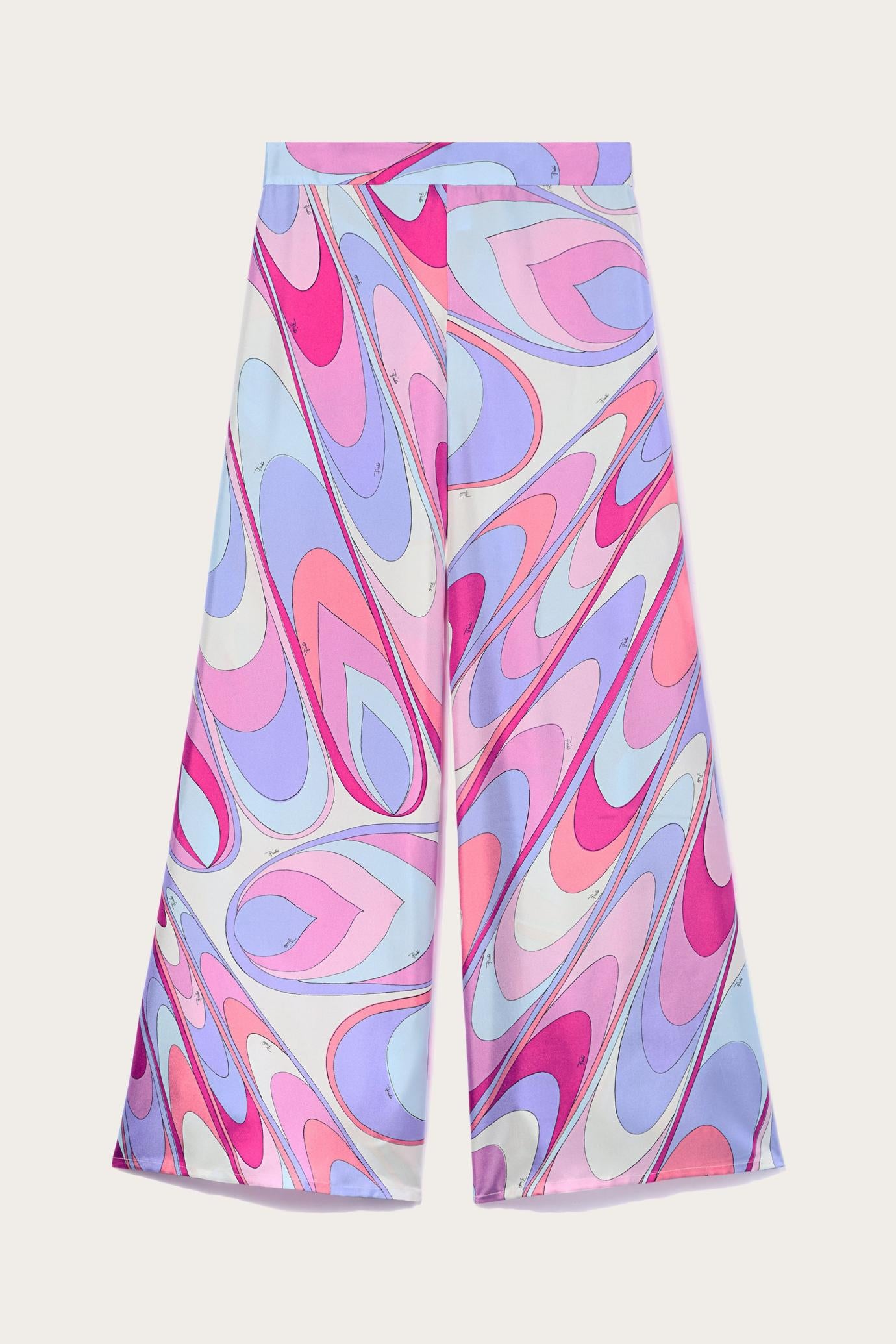 PUCCI Pants And Shorts | Women Onde-Print Silk-Twill Trousers