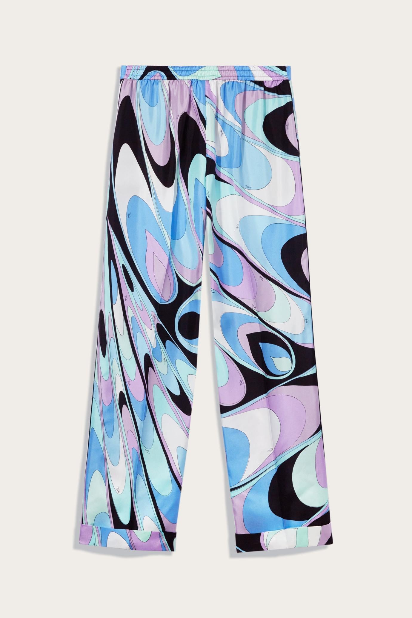 PUCCI Pants And Shorts | Women Onde-Print Silk-Twill Trousers