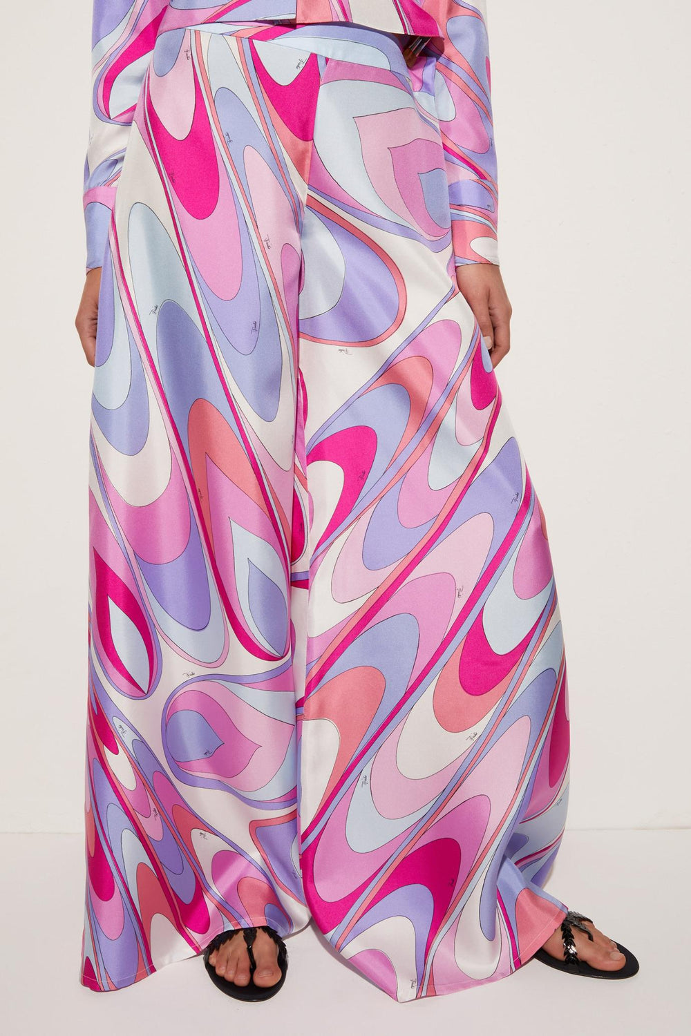 PUCCI Pants And Shorts | Women Onde-Print Silk-Twill Trousers