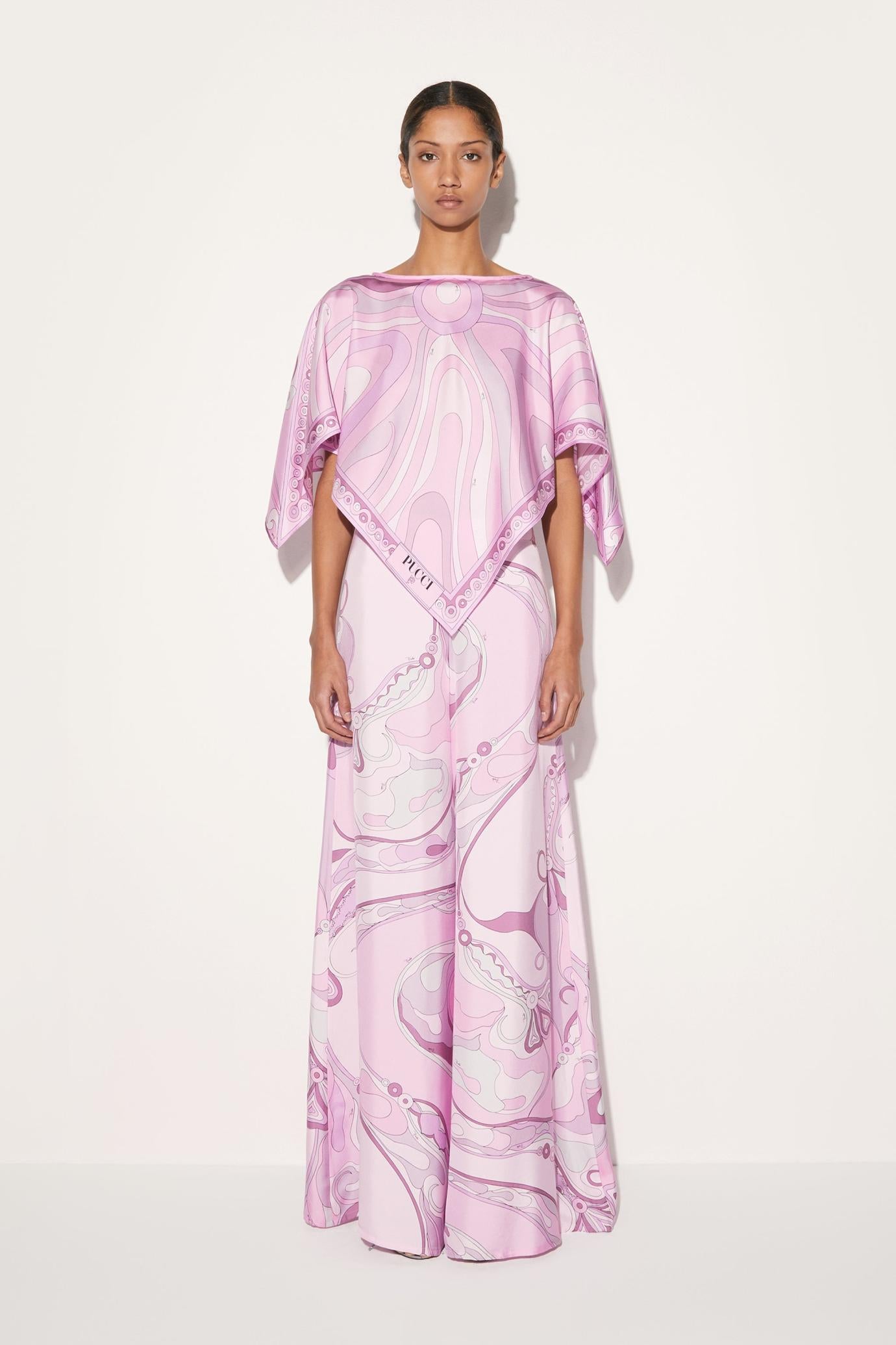 PUCCI Pants And Shorts | Women Orchidee-Print Silk-Twill Trousers