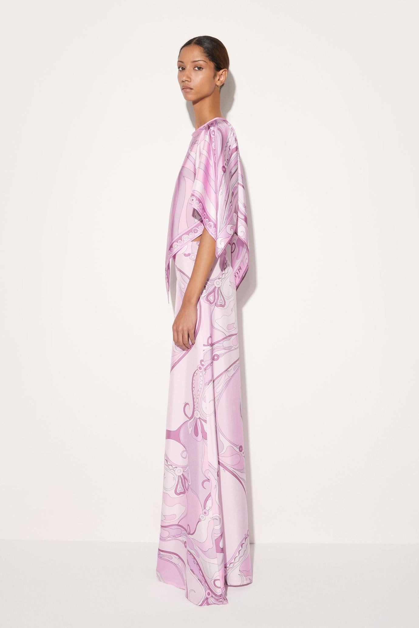 PUCCI Pants And Shorts | Women Orchidee-Print Silk-Twill Trousers