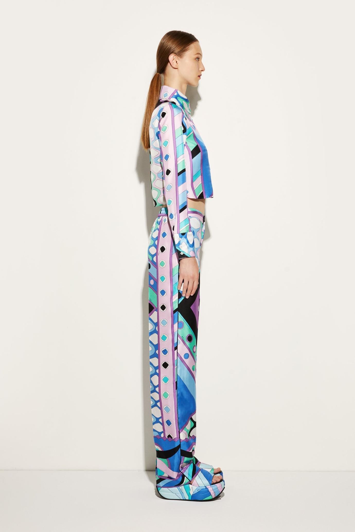 PUCCI Pants And Shorts | Women Vivara-Print Silk-Twill Trousers