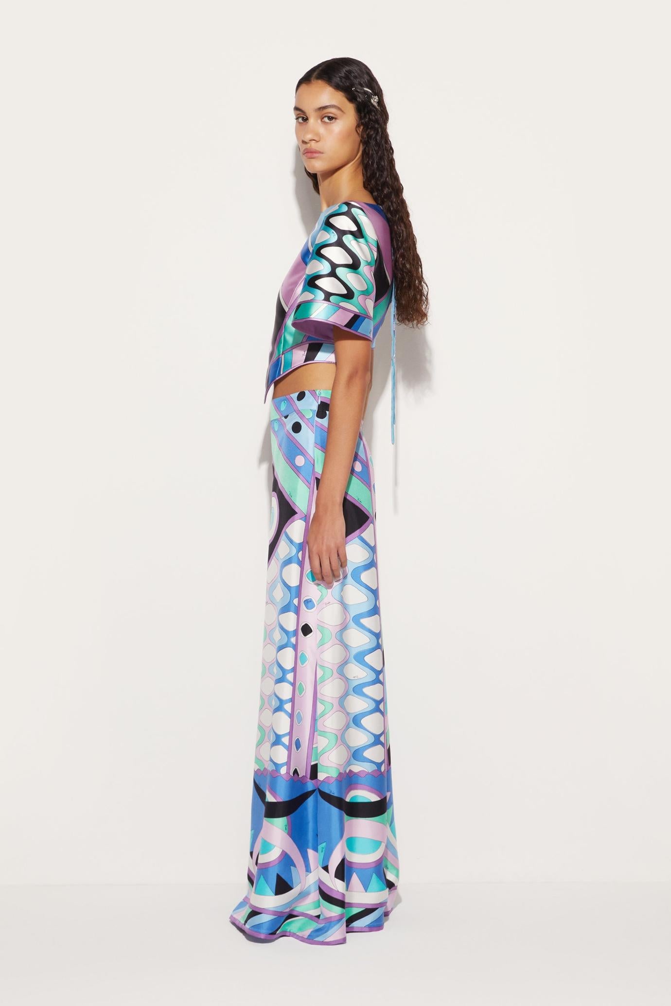 PUCCI Pants And Shorts | Women Vivara-Print Silk-Twill Trousers