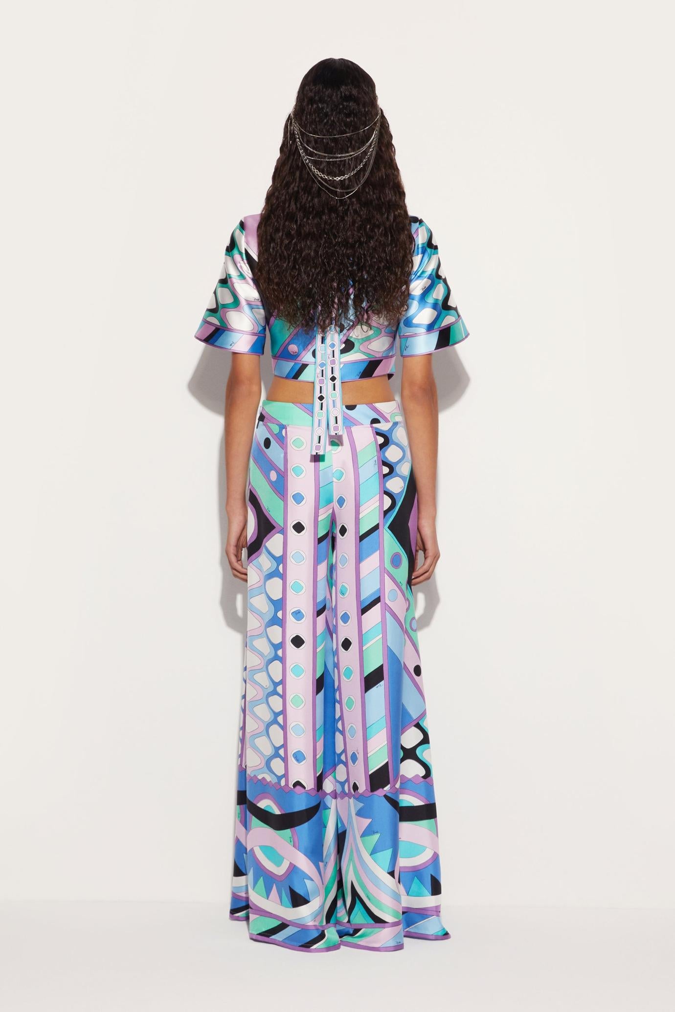 PUCCI Pants And Shorts | Women Vivara-Print Silk-Twill Trousers