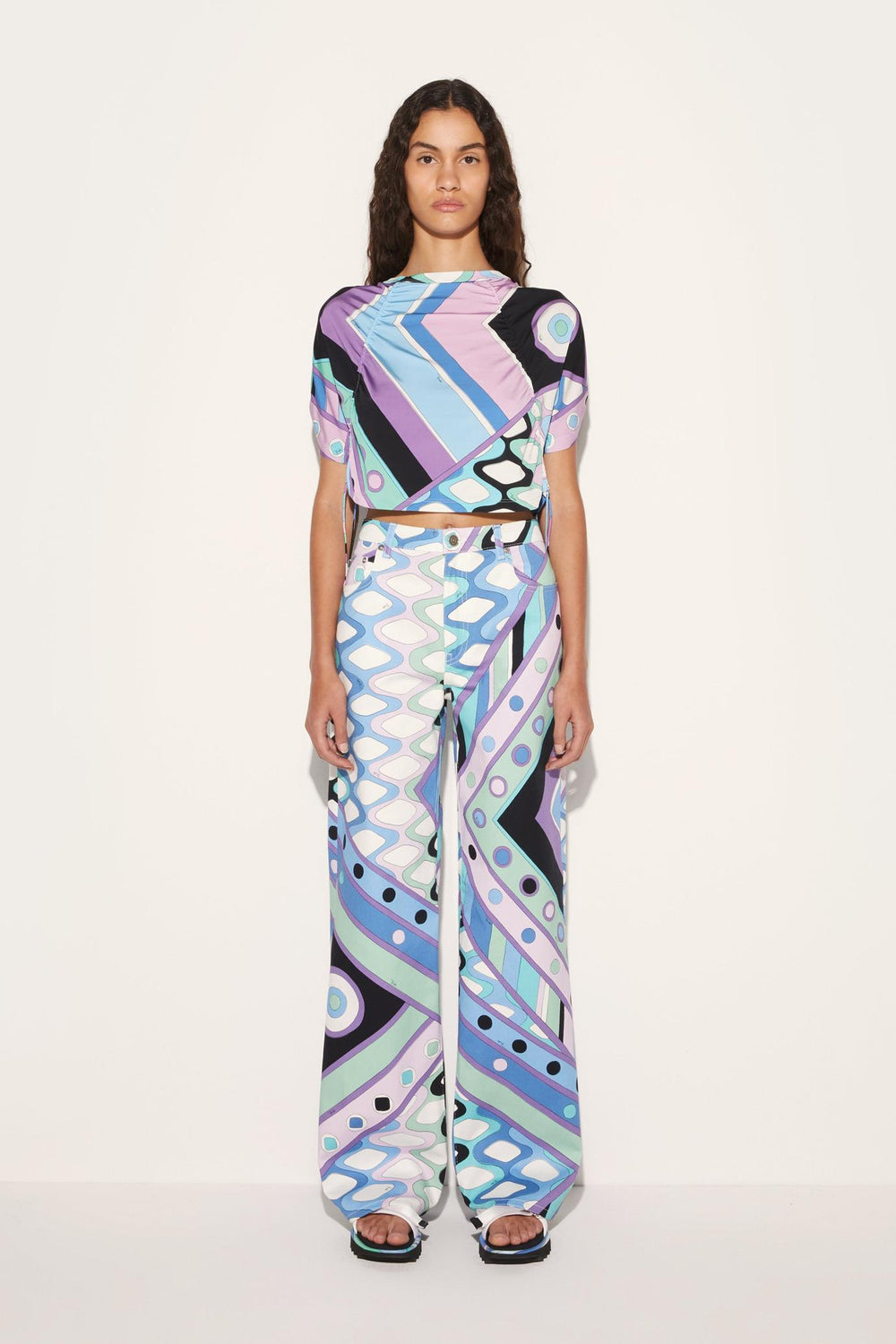 PUCCI Pants And Shorts | Women Vivara-Print Wide-Leg Trousers