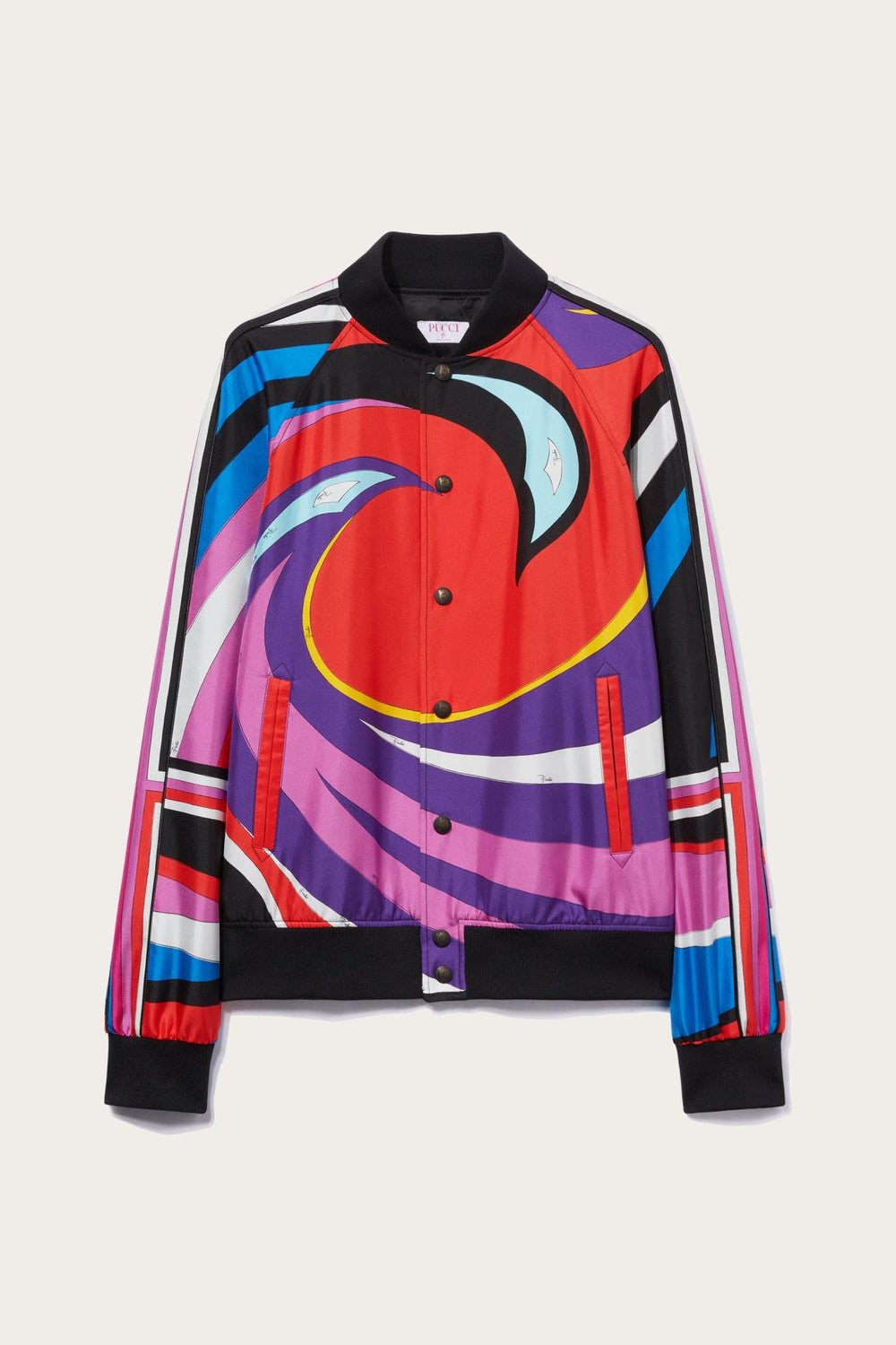 PUCCI Ready To Wear | Men Cigni-Print Silk-Twill Bomber Jacket