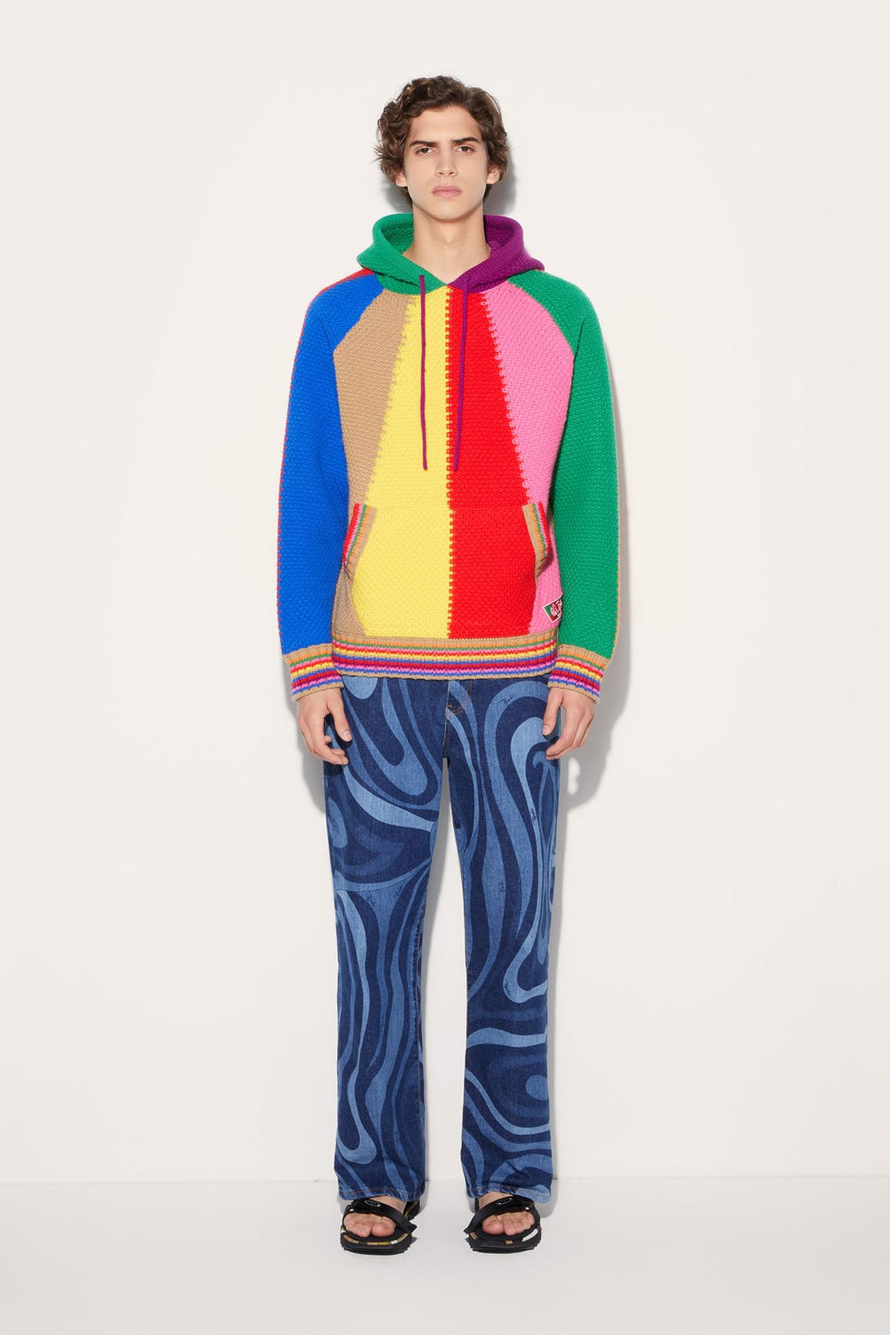 PUCCI Ready To Wear | Men Colourblock Wool Hoodie