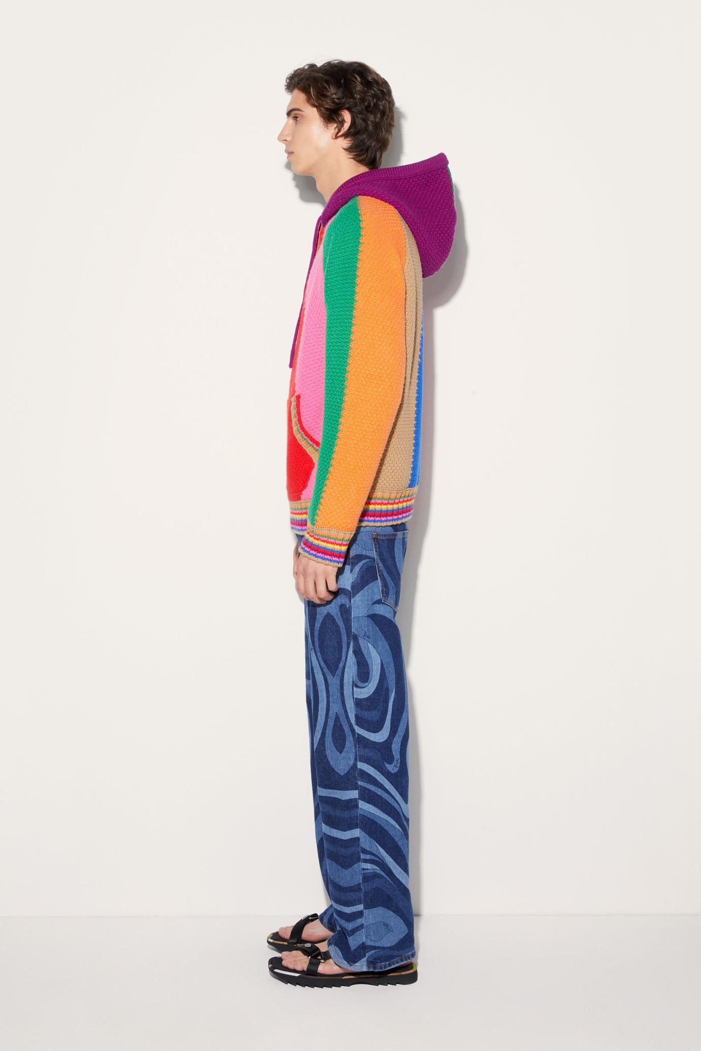PUCCI Ready To Wear | Men Colourblock Wool Hoodie