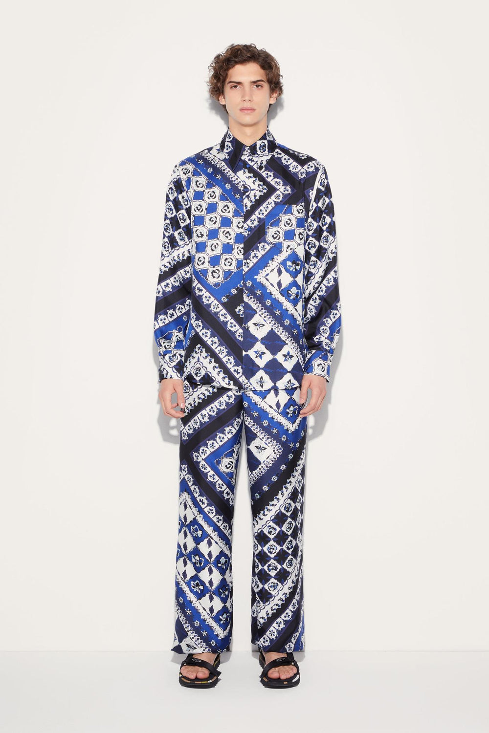 PUCCI Ready To Wear | Men Festa-Print Silk-Twill Trousers