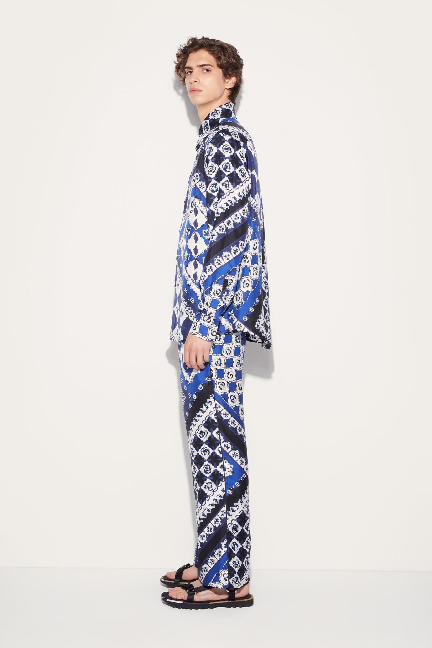 PUCCI Ready To Wear | Men Festa-Print Silk-Twill Trousers