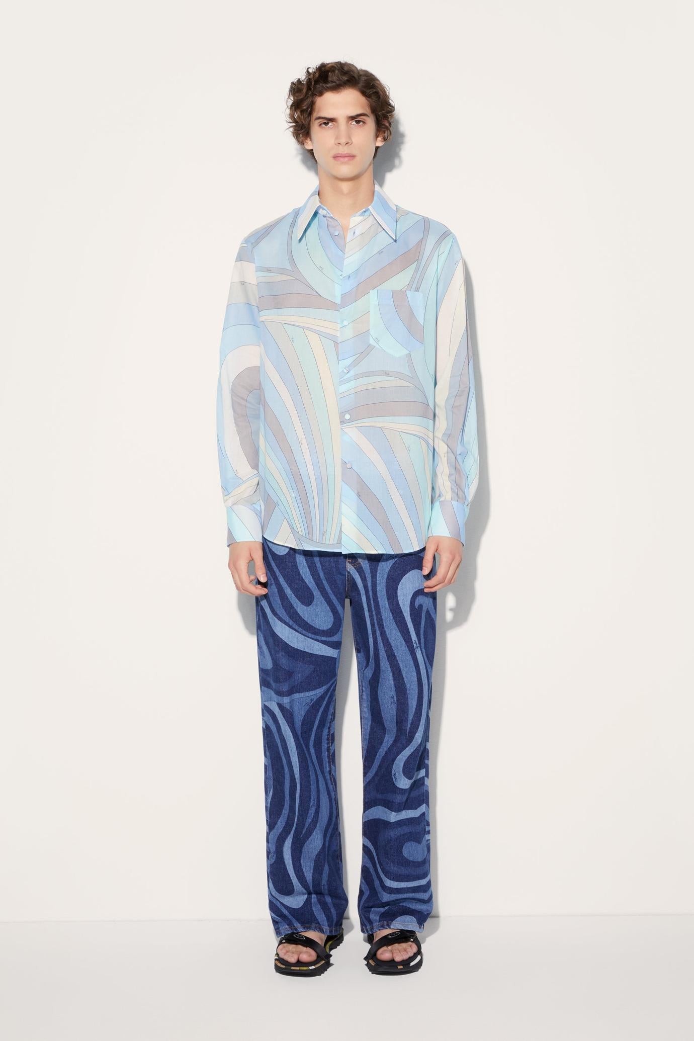 PUCCI Ready To Wear | Men Iride-Print Cotton Shirt
