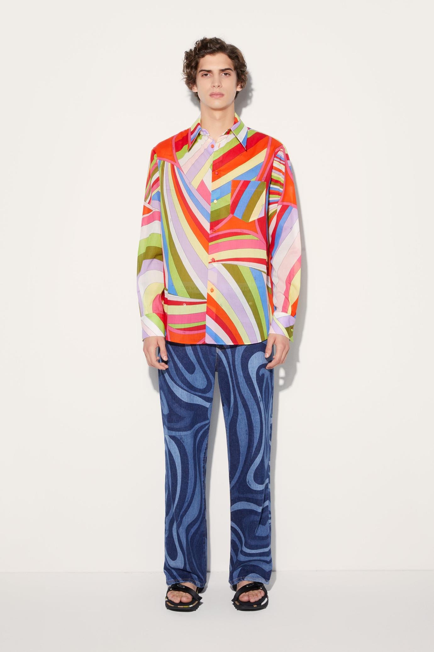 PUCCI Ready To Wear | Men Iride-Print Cotton Shirt