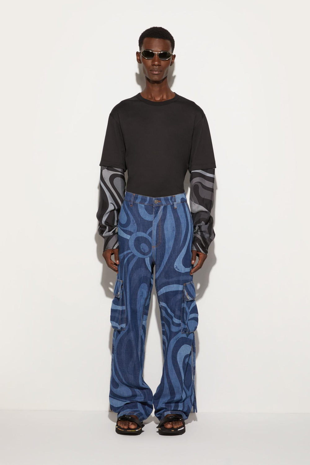 PUCCI Ready To Wear | Men Marmo-Print Cargo Jeans