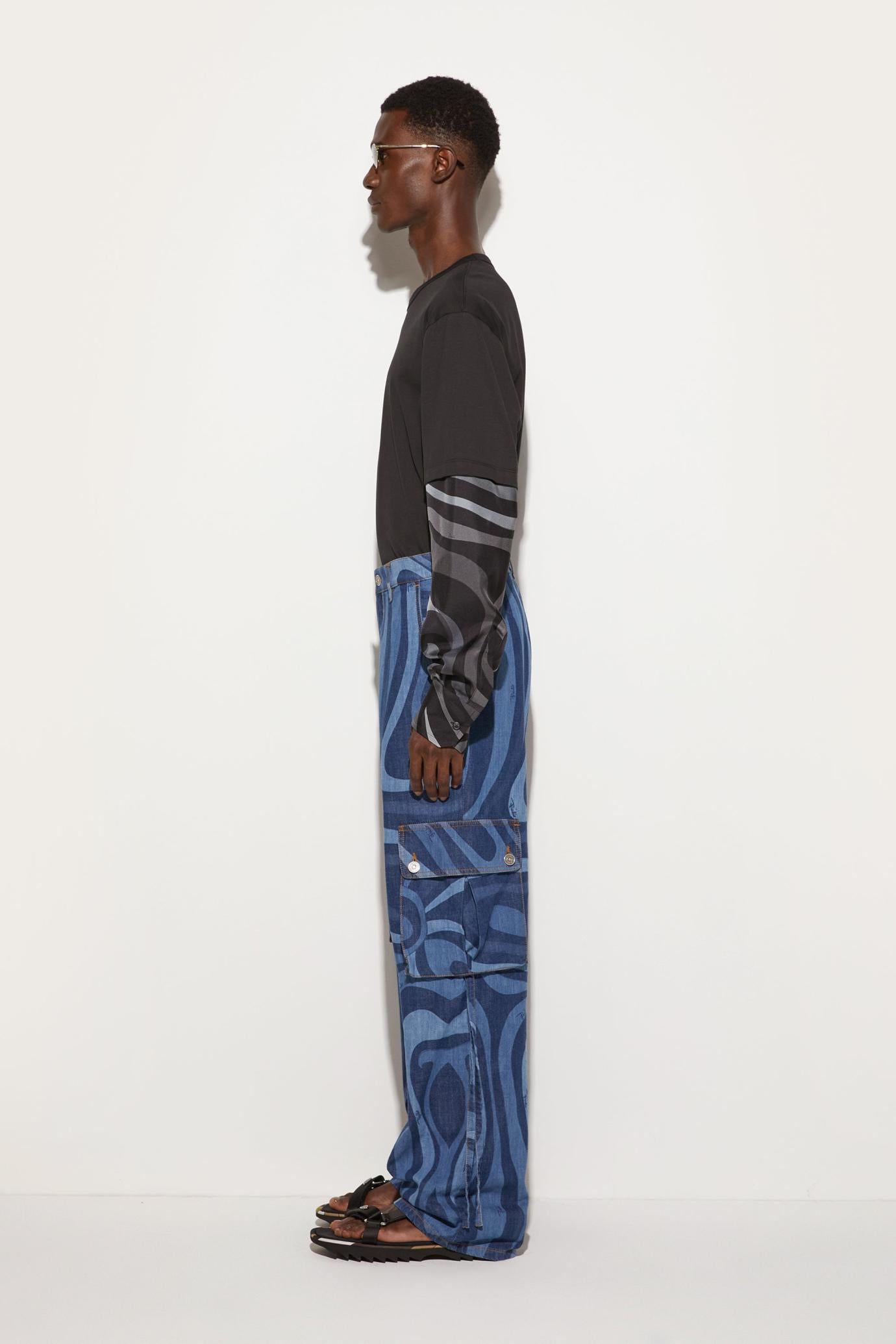 PUCCI Ready To Wear | Men Marmo-Print Cargo Jeans