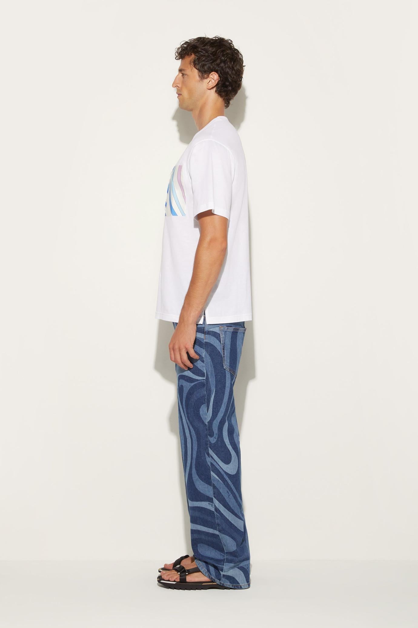 PUCCI Ready To Wear | Men Marmo-Print Cotton T-Shirt