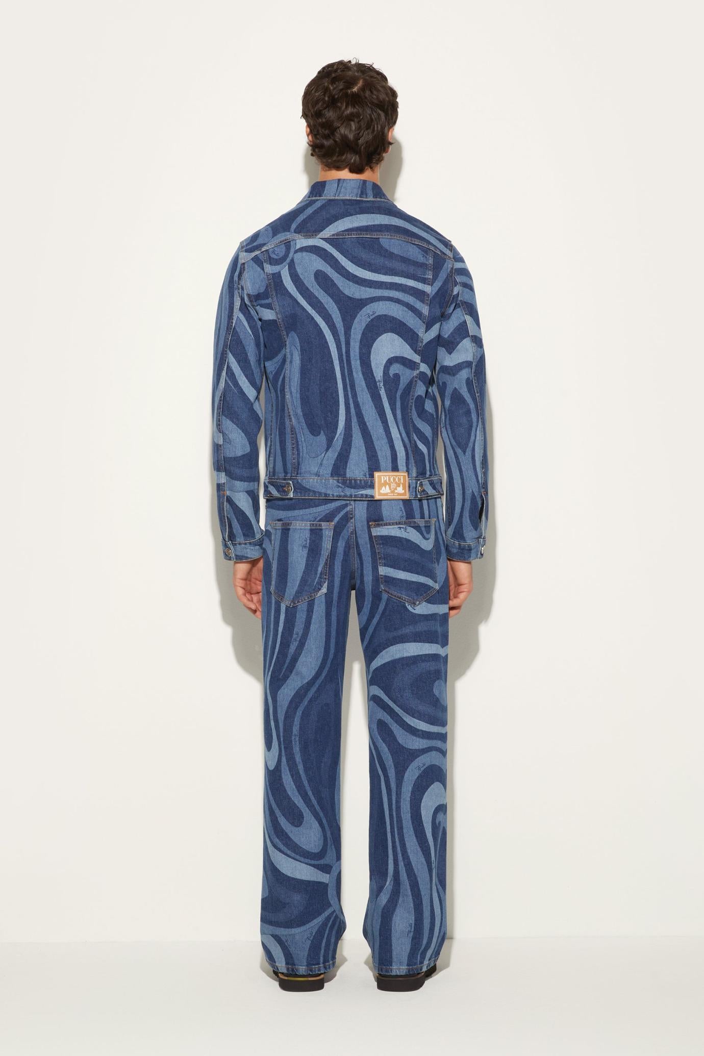 PUCCI Ready To Wear | Men Marmo-Print Denim Jacket