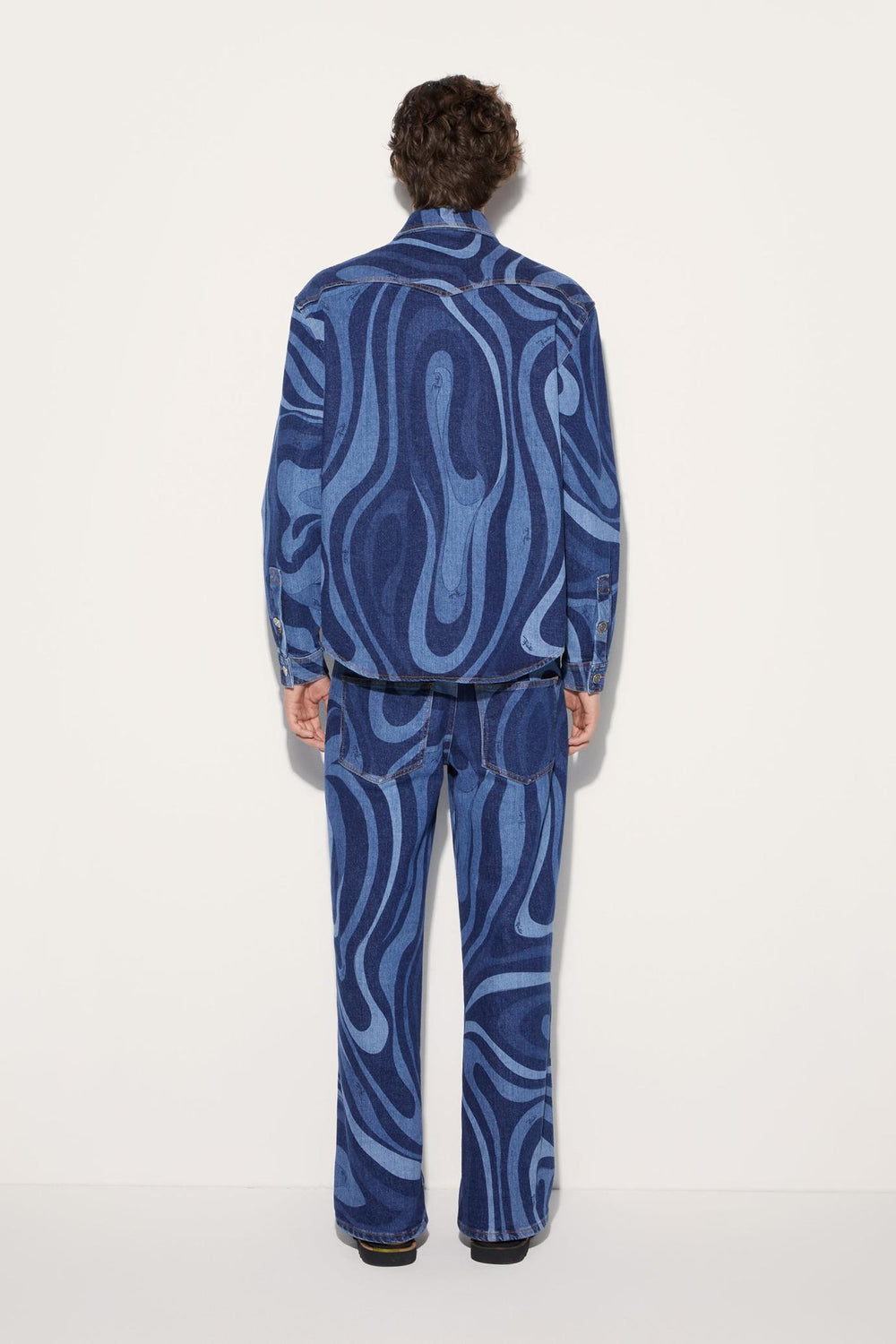 PUCCI Ready To Wear | Men Marmo-Print Denim Shirt