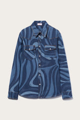 PUCCI Ready To Wear | Men Marmo-Print Denim Shirt