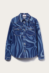 PUCCI Ready To Wear | Men Marmo-Print Denim Shirt