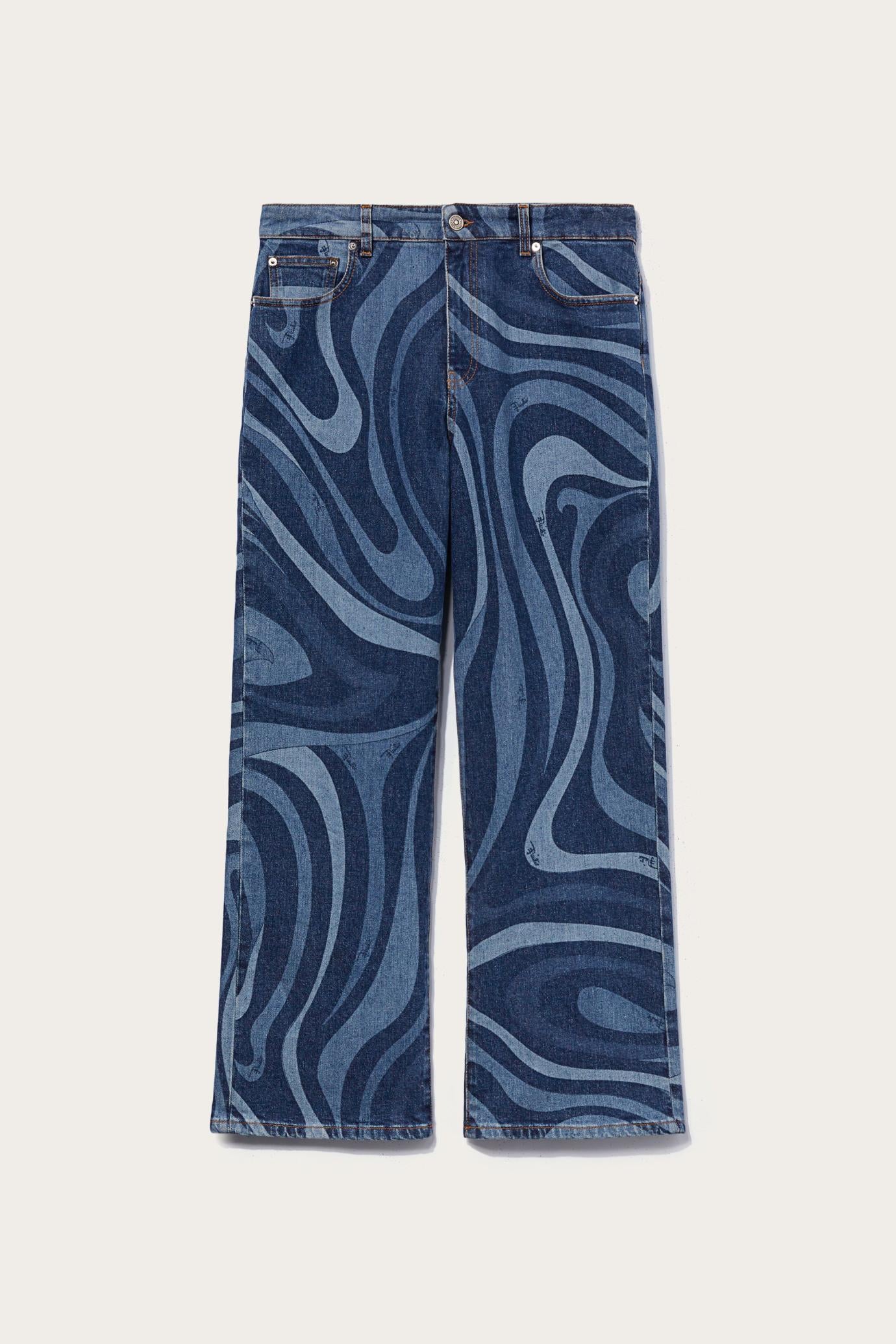 PUCCI Ready To Wear | Men Marmo-Print Straight-Leg Jeans