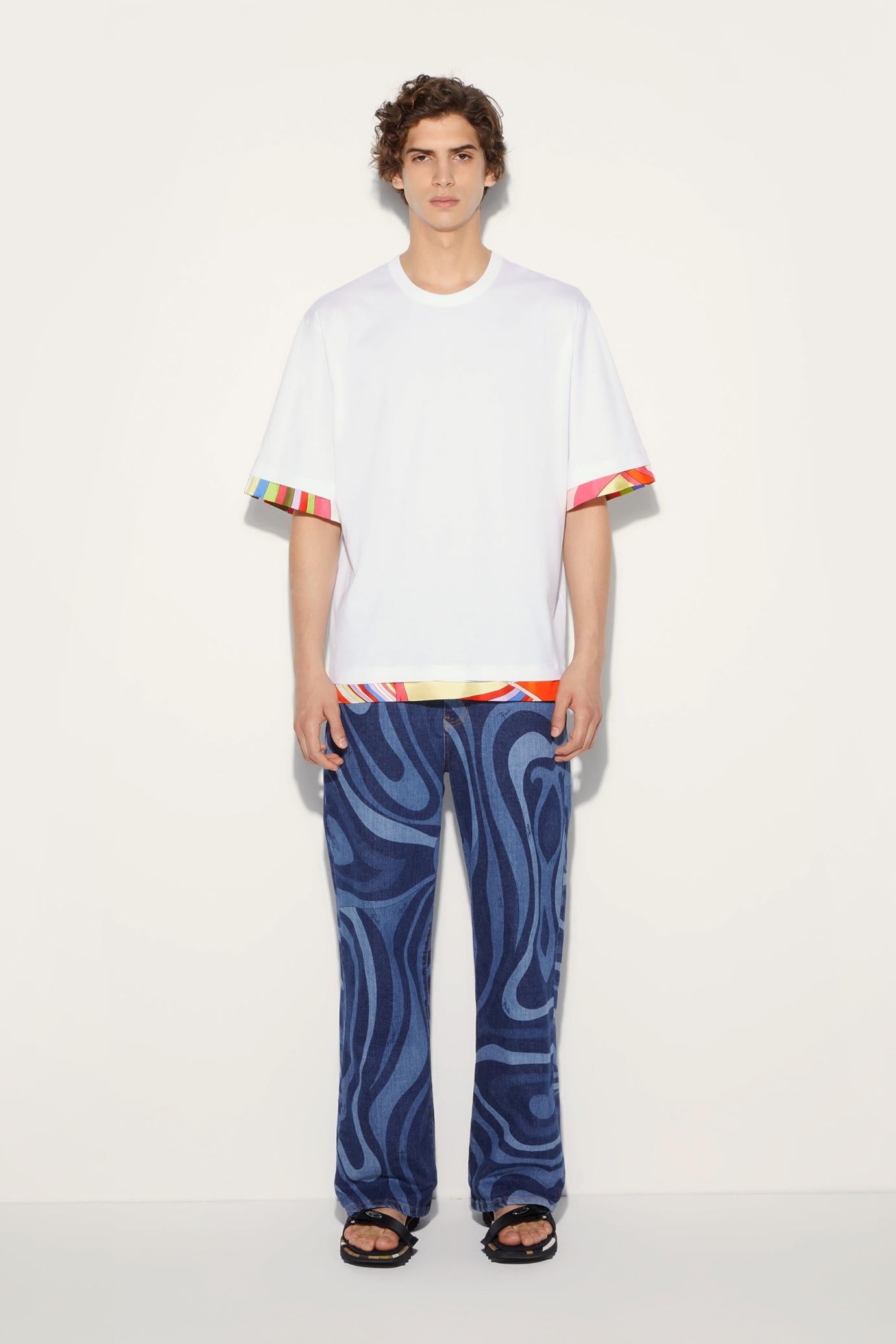 PUCCI Ready To Wear | Men Marmo-Print Straight Leg Jeans