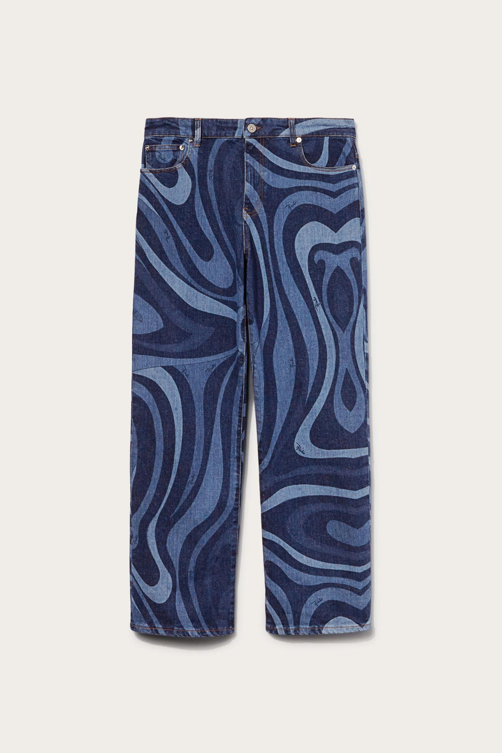 PUCCI Ready To Wear | Men Marmo-Print Straight Leg Jeans
