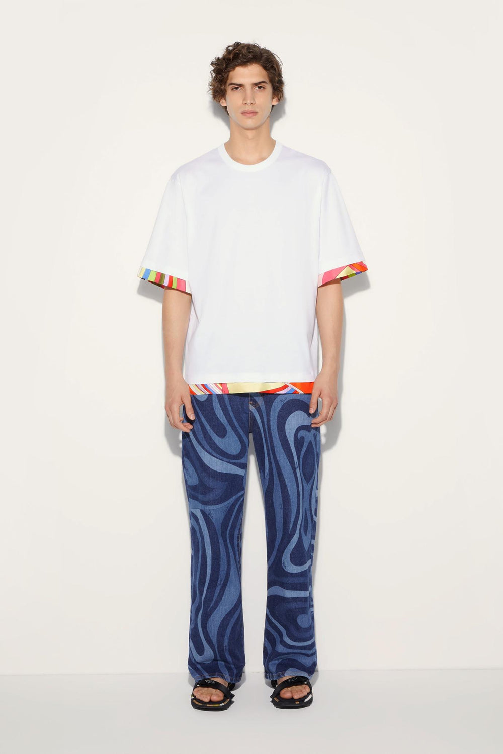 PUCCI Ready To Wear | Men Marmo-Print Straight Leg Jeans