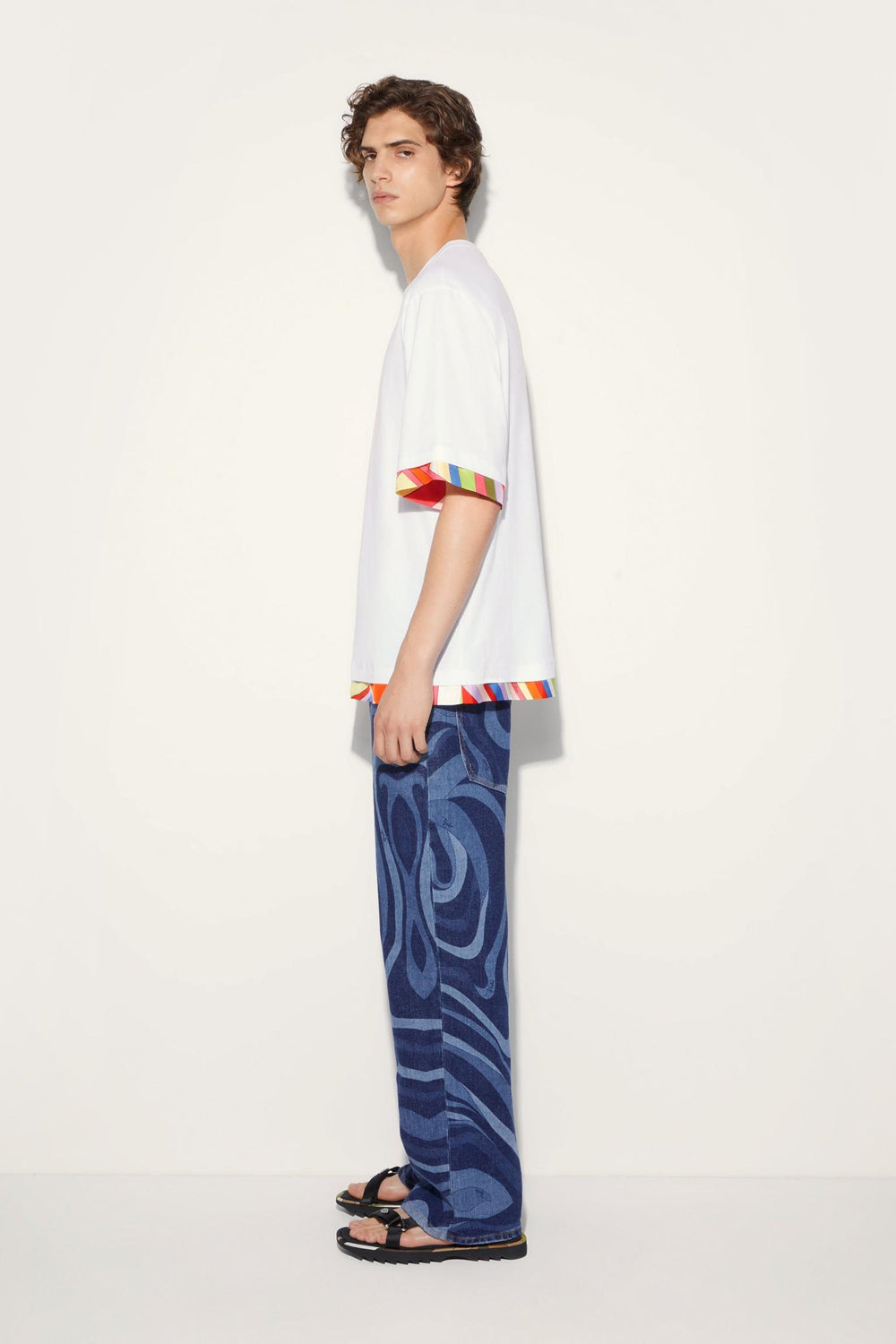 PUCCI Ready To Wear | Men Marmo-Print Straight Leg Jeans