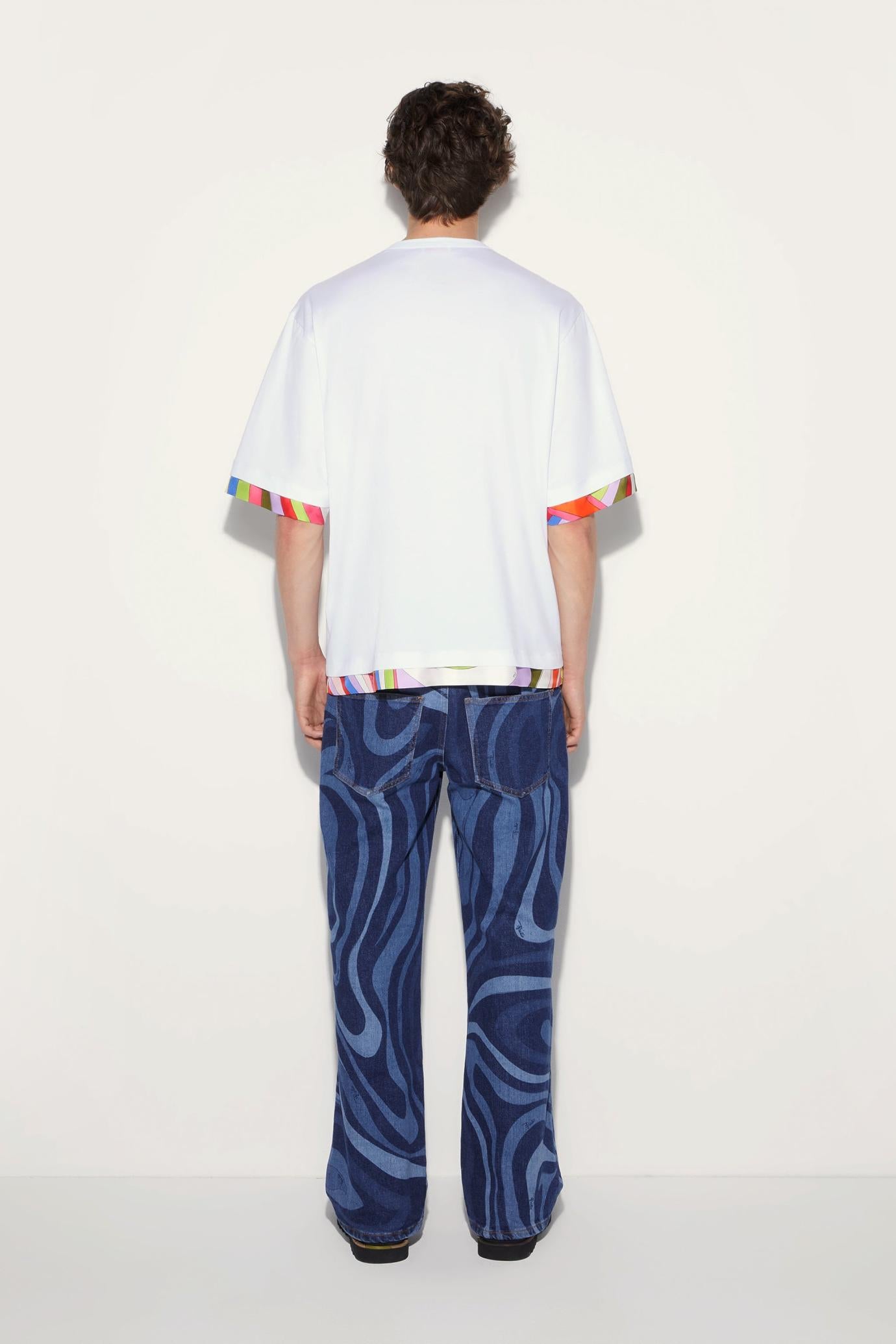 PUCCI Ready To Wear | Men Marmo-Print Straight Leg Jeans