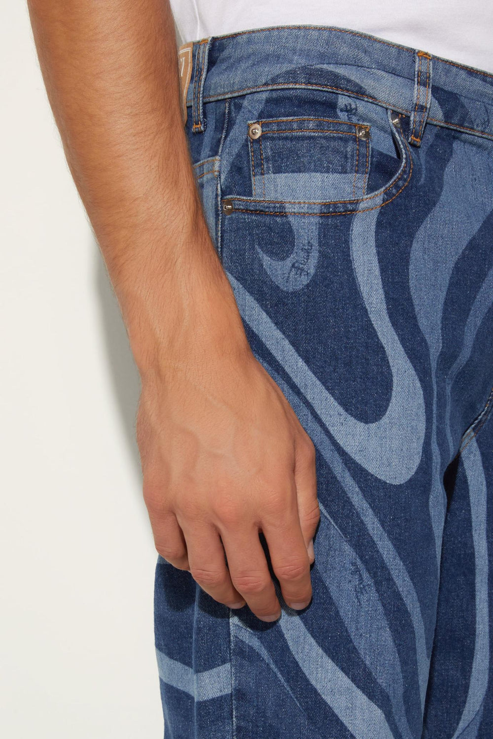 PUCCI Ready To Wear | Men Marmo-Print Straight-Leg Jeans