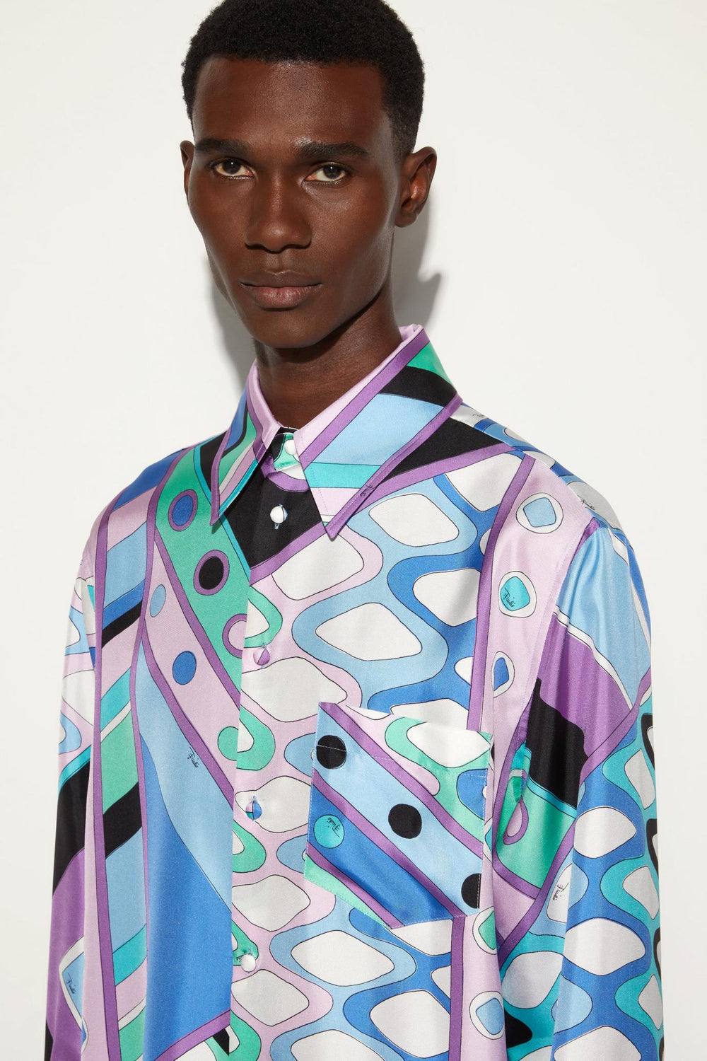 PUCCI Ready To Wear | Men Vivara-Print Silk-Twill Shirt