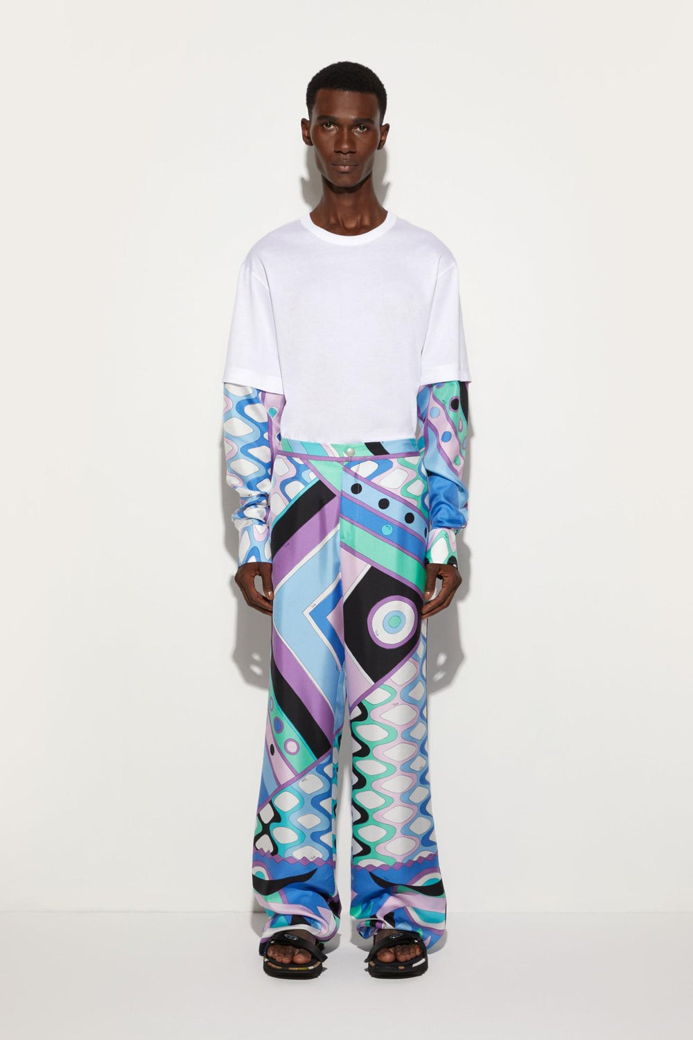 PUCCI Ready To Wear | Men Vivara-Print Silk-Twill Trousers