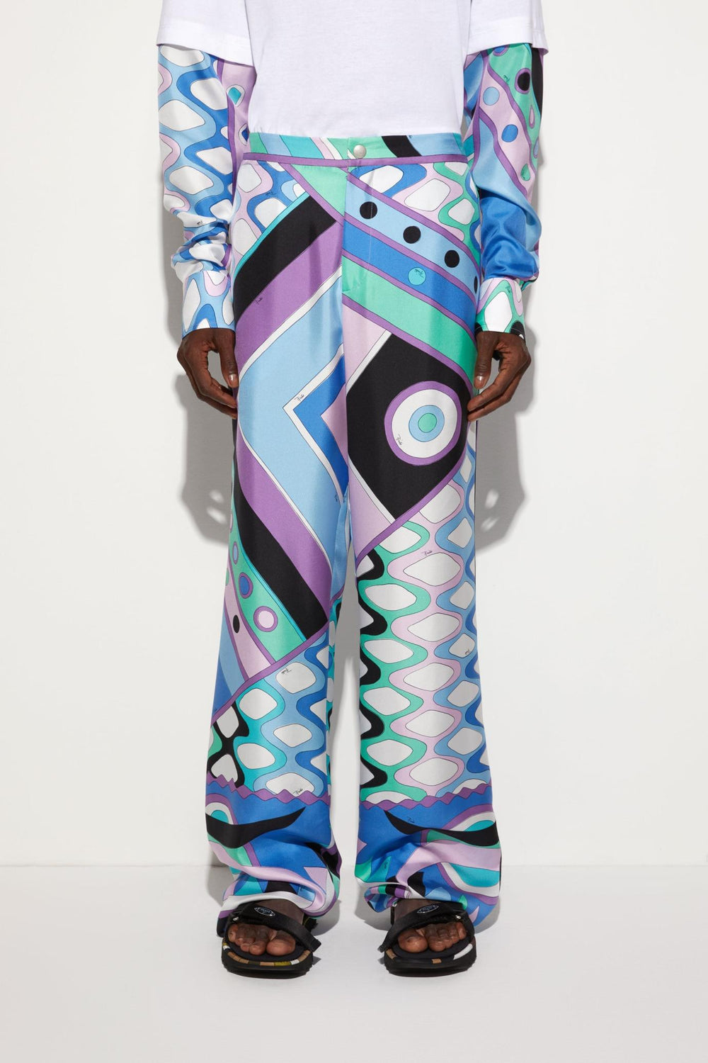 PUCCI Ready To Wear | Men Vivara-Print Silk-Twill Trousers