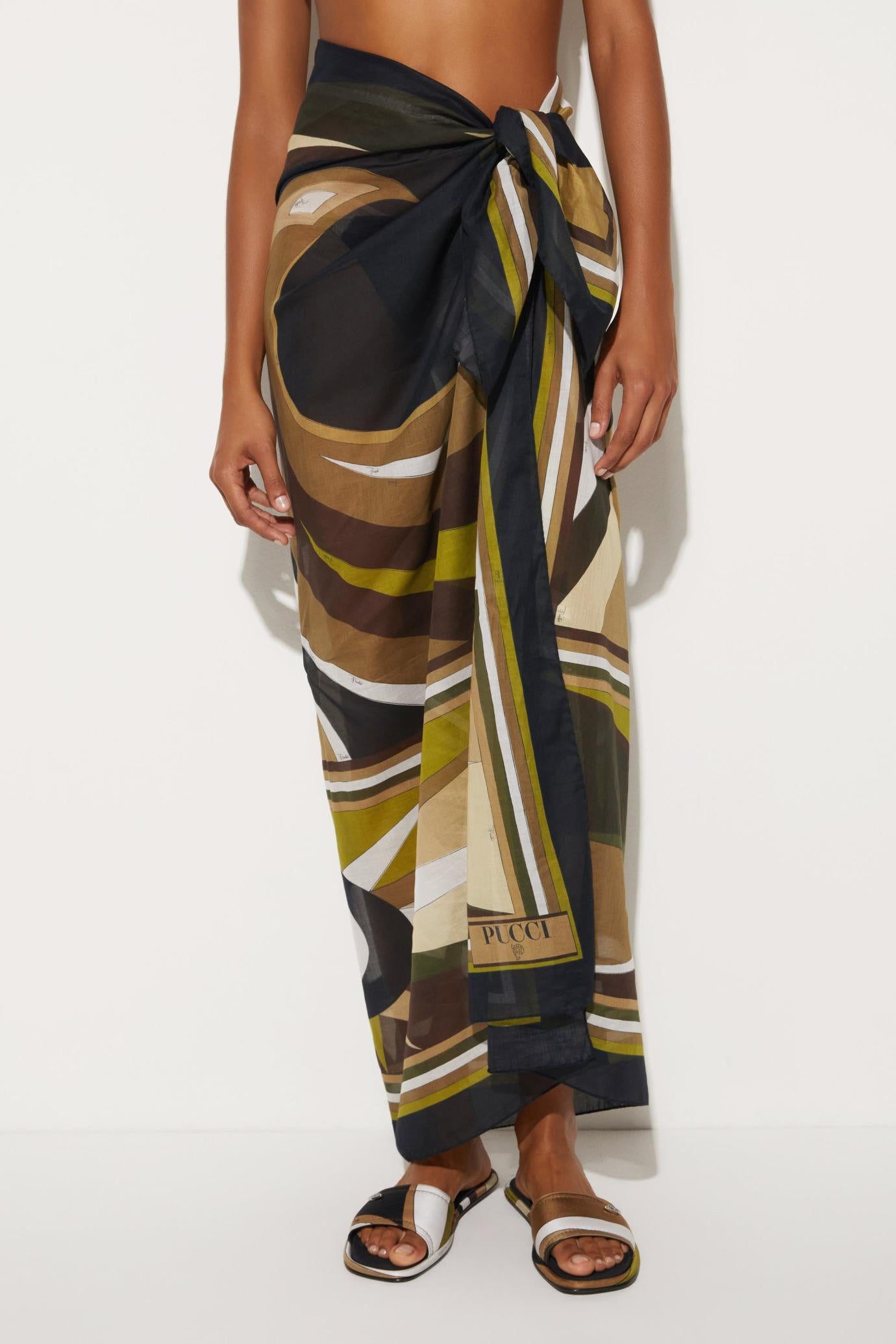 PUCCI Sarong | Women Cigni-Print Cotton Sarong