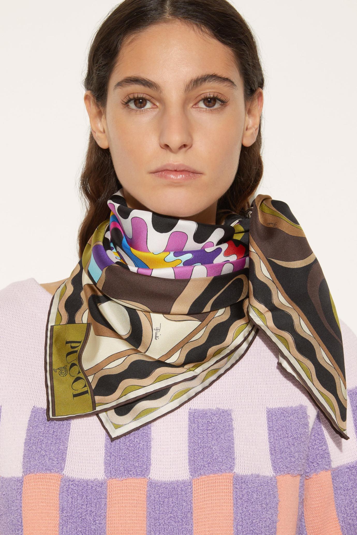 PUCCI Silks | Women Bersaglio-Print Large Silk-Twill Carré