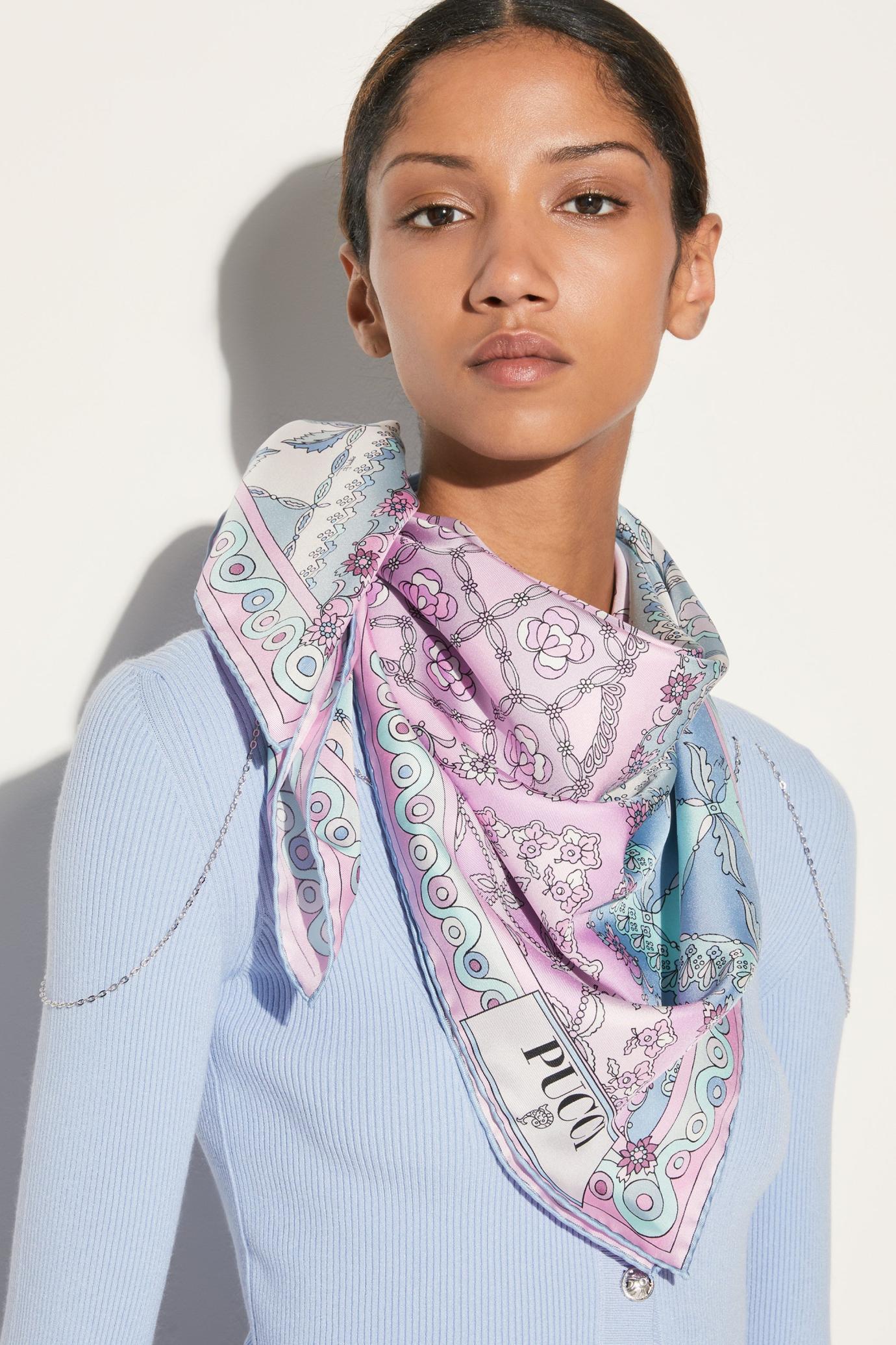 PUCCI Silks | Women Festa-Print Large Silk-Twill Carré