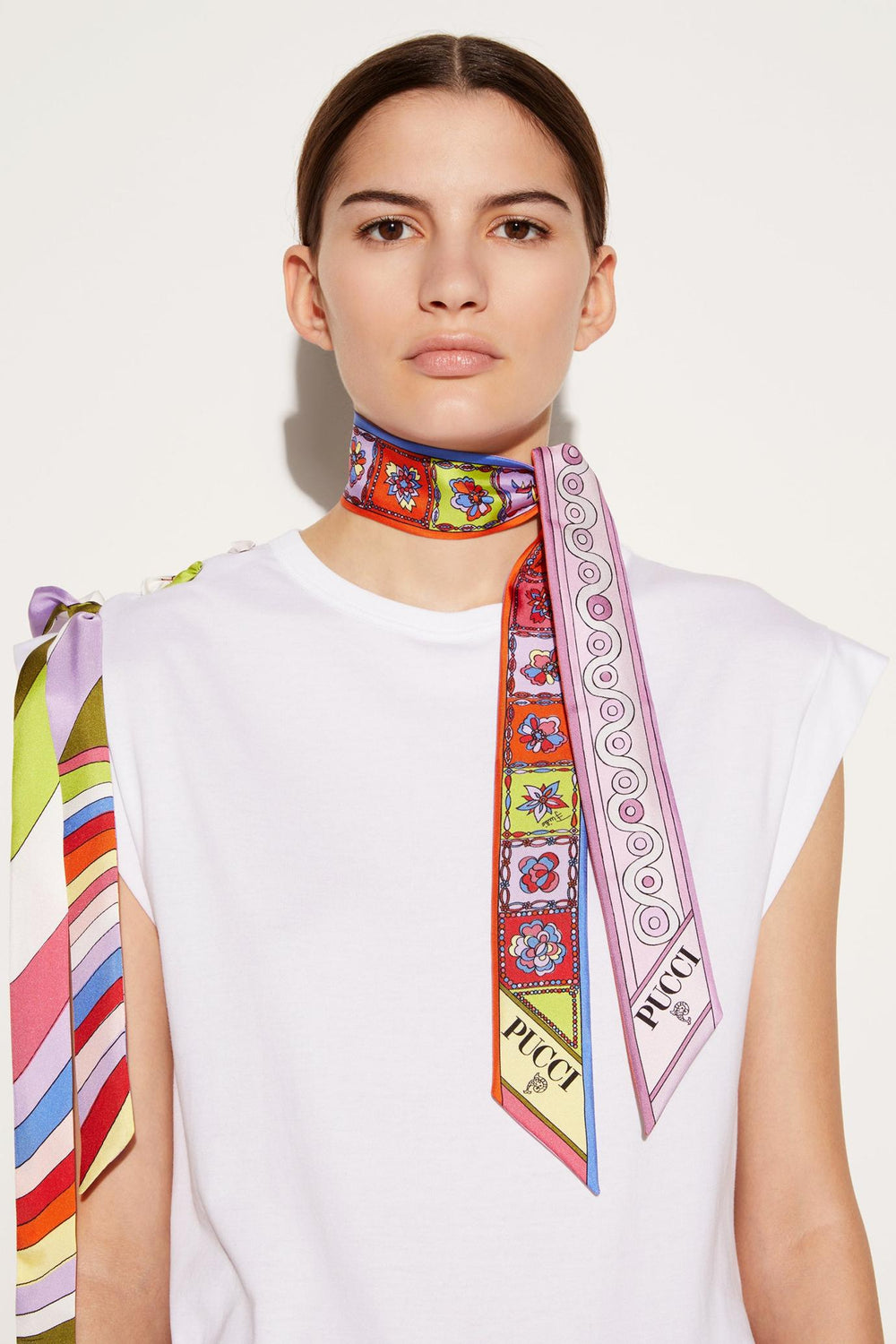 PUCCI Silks | Women Iride And Festa-Print Silk-Twill Scarf