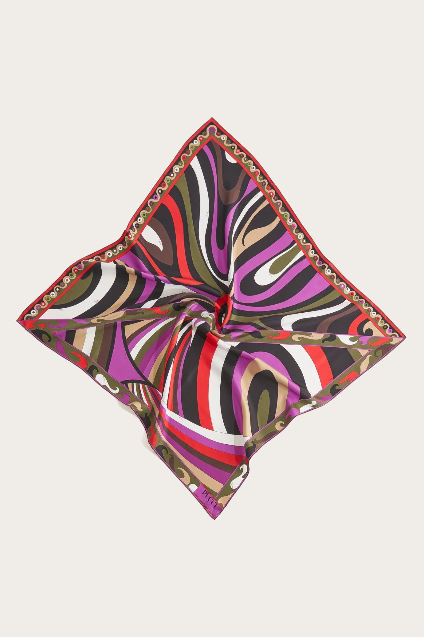 PUCCI Silks | Women Iride And Marmo-Print Large Silk-Twill Carré