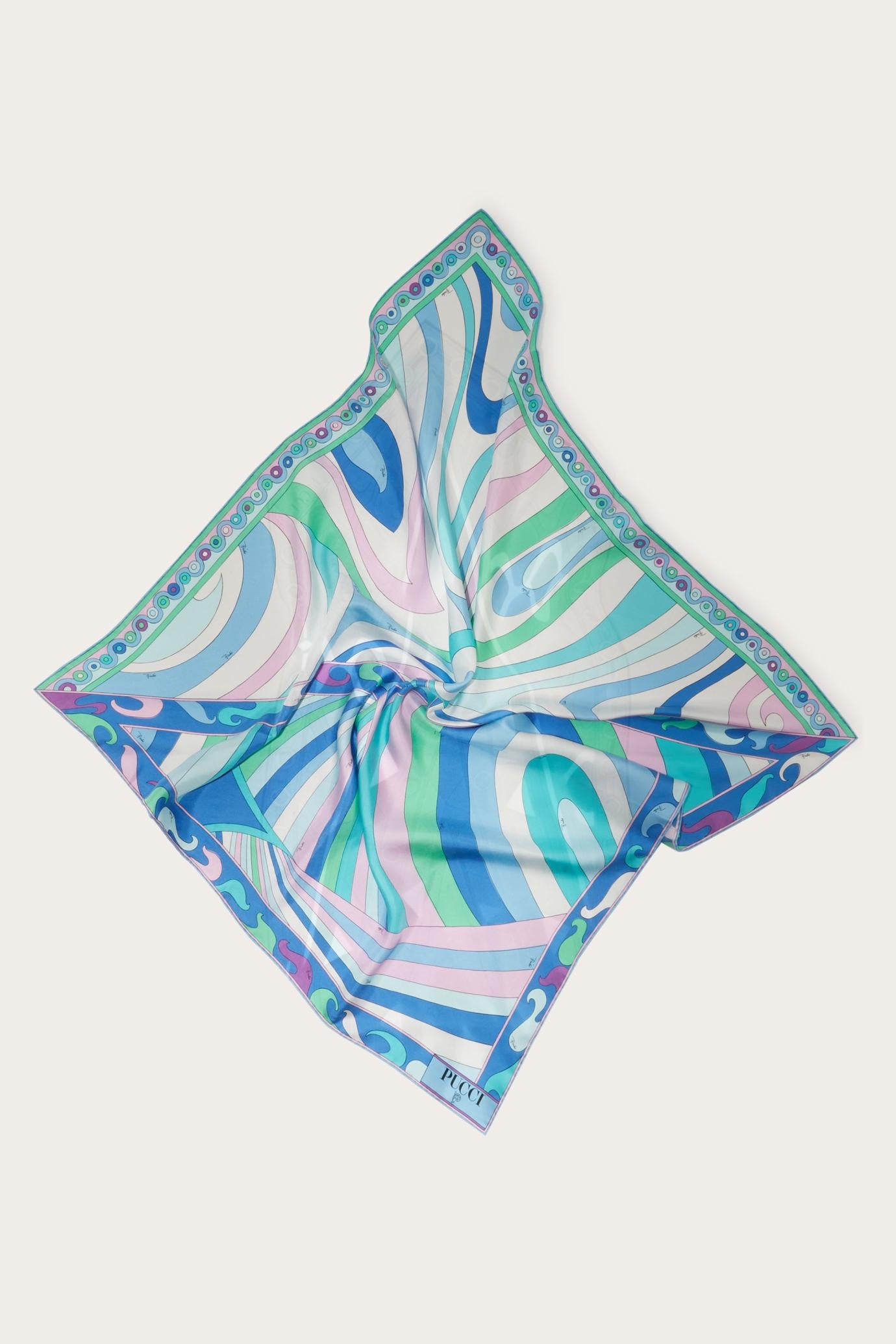 PUCCI Silks | Women Iride And Marmo-Print Large Silk-Twill Carré