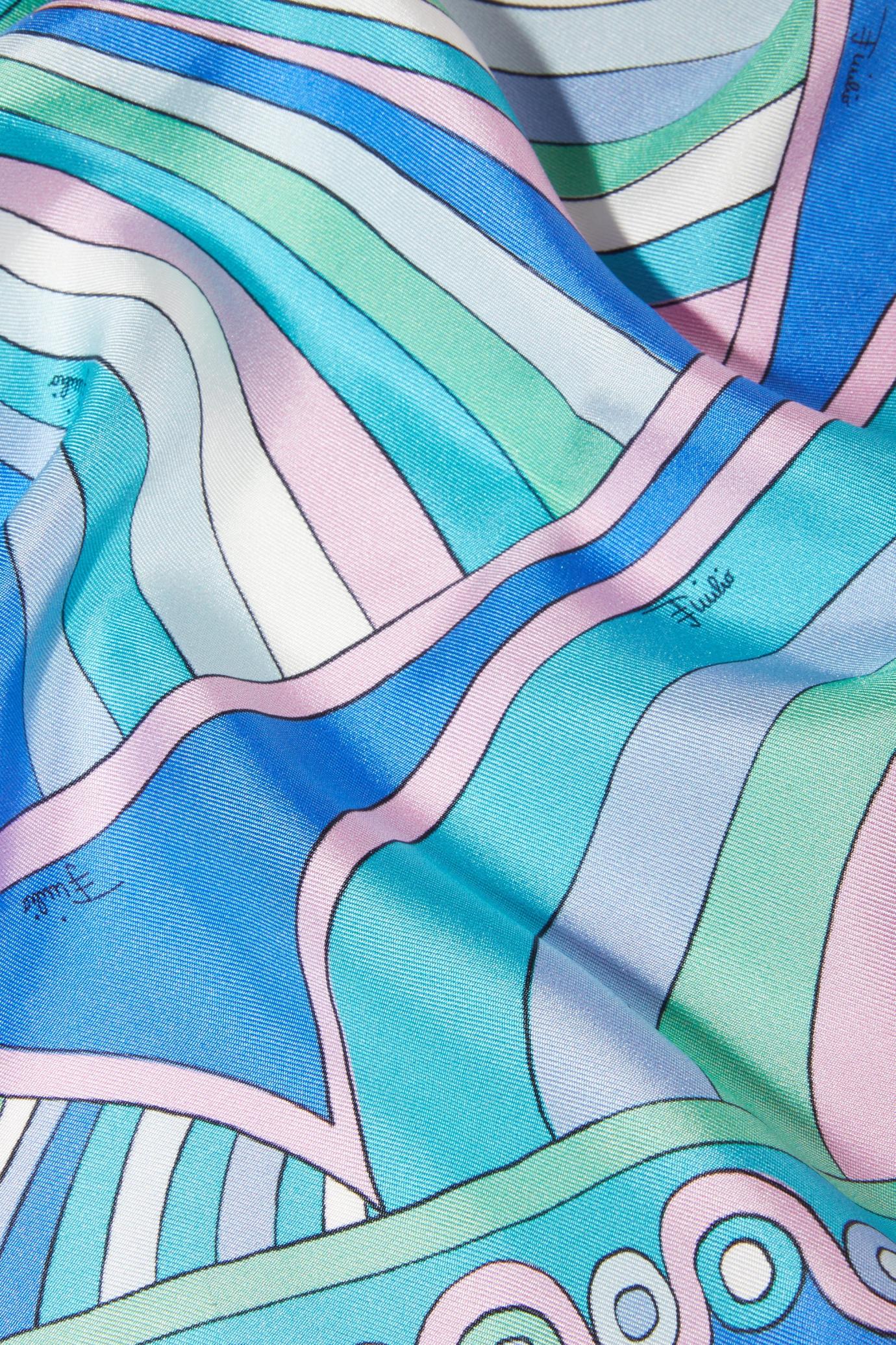 PUCCI Silks | Women Iride And Onde-Print Large Silk-Twill Scarf