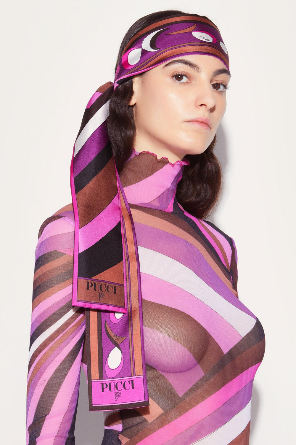 PUCCI Silks | Women Iride And Pesci-Print Silk-Twill Scarf