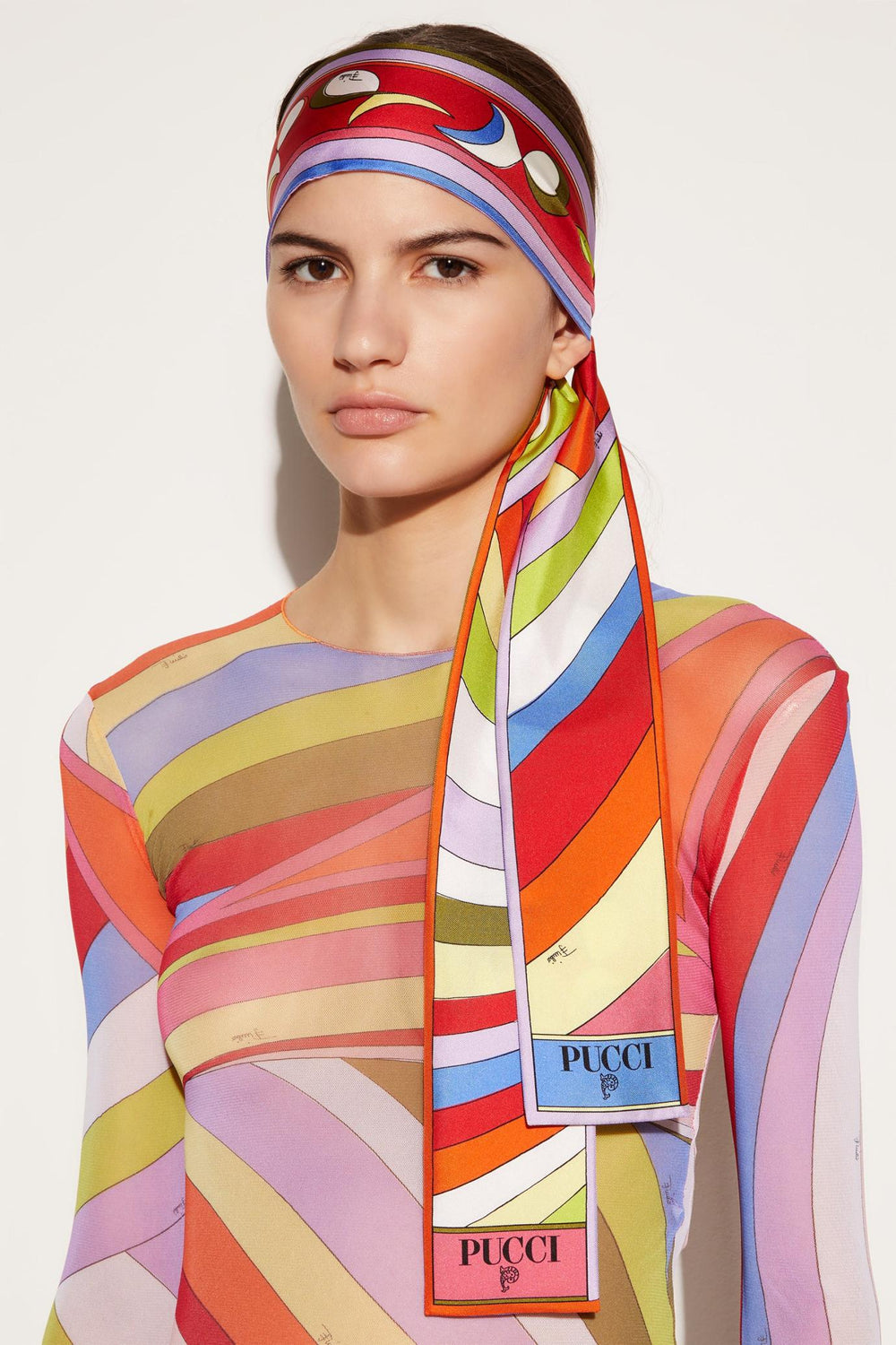 PUCCI Silks | Women Iride And Pesci-Print Silk-Twill Scarf