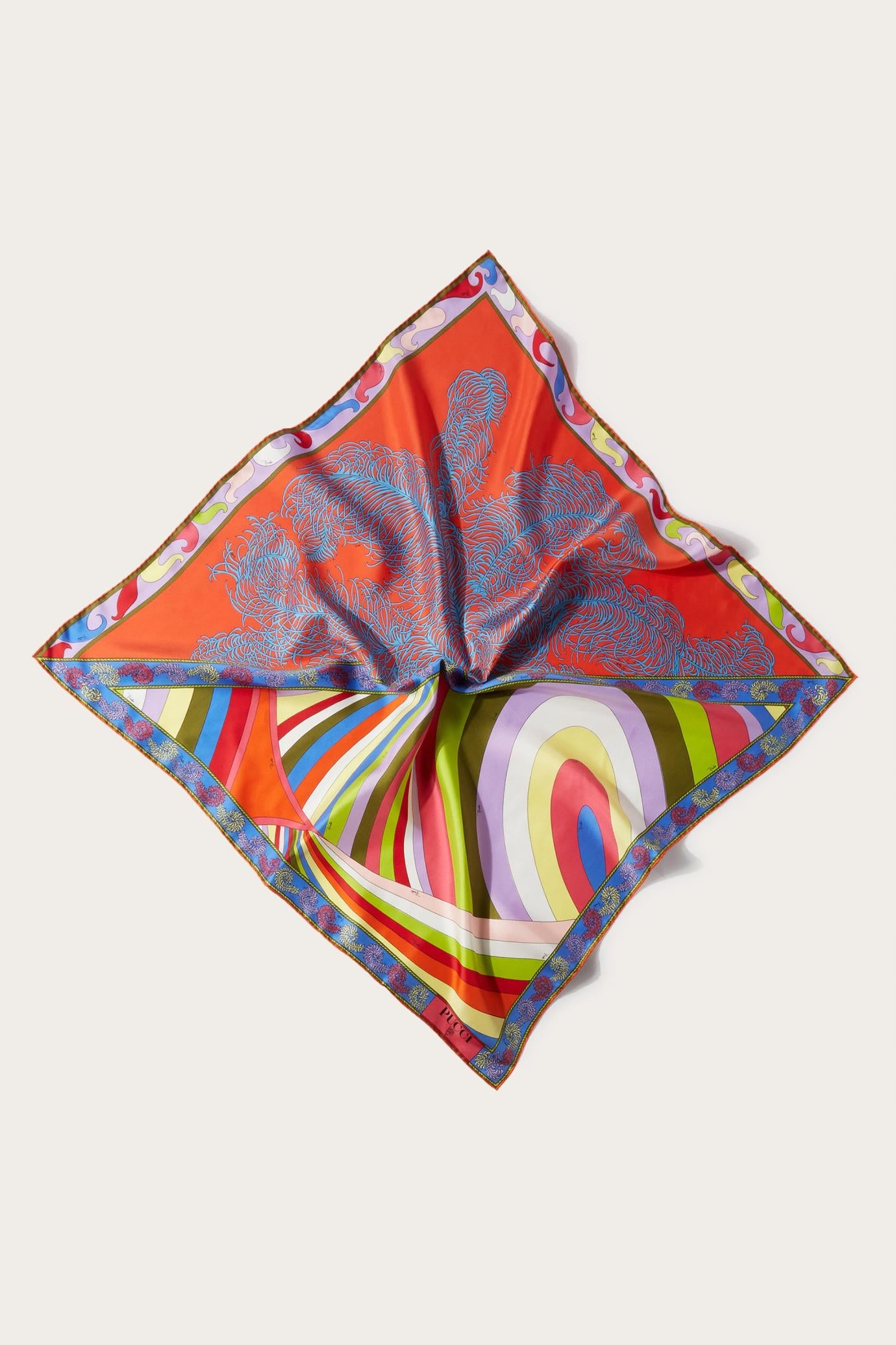 PUCCI Silks | Women Iride And Struzzo-Print Large Silk-Twill Carré