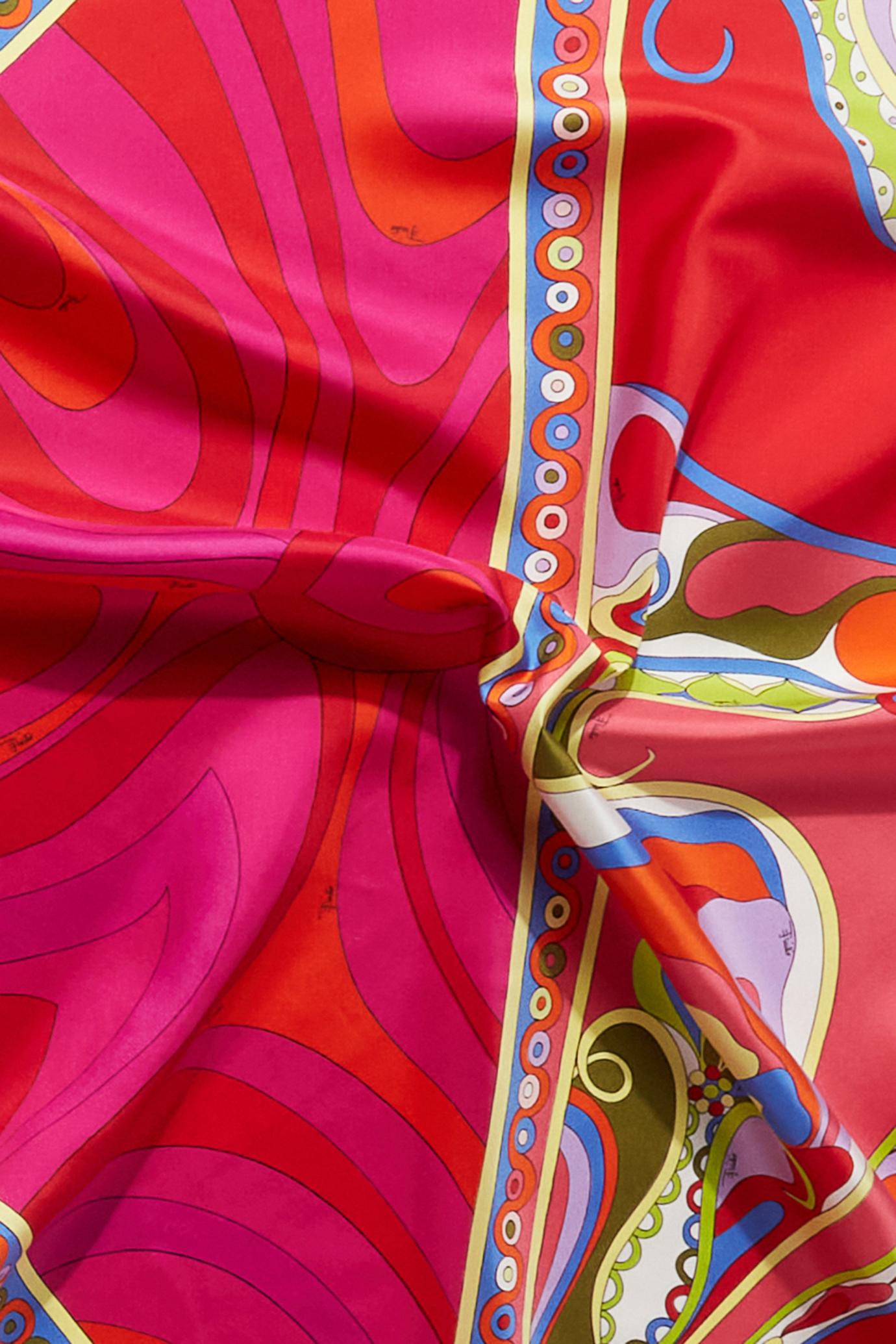 PUCCI Silks | Women Marmo And Orchidee-Print Large Silk-Twill Carré